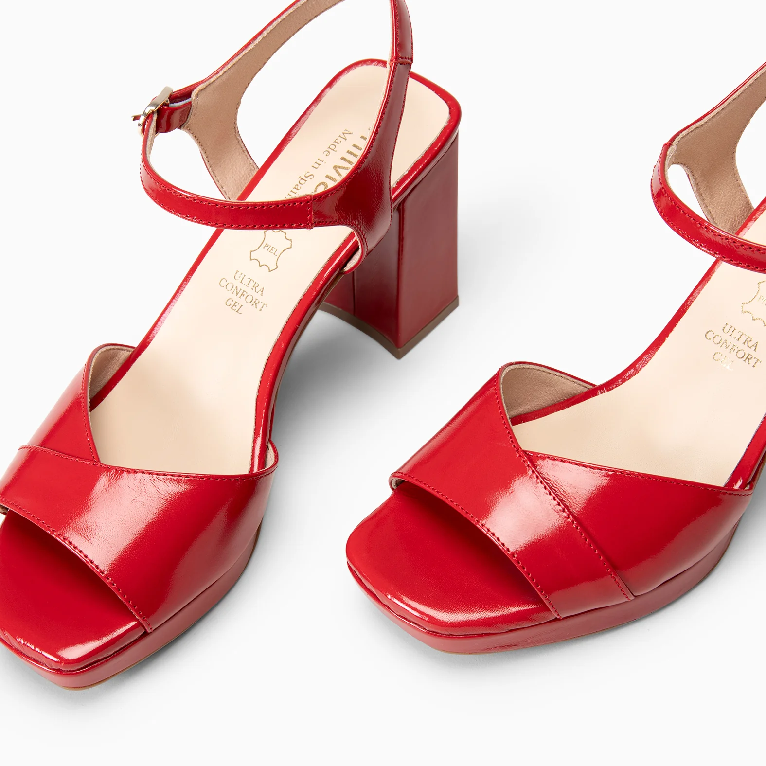 MICHELLE - ZAPATOS DE DE MUJER DE TACÓN ANCHO ROJO - Image 4