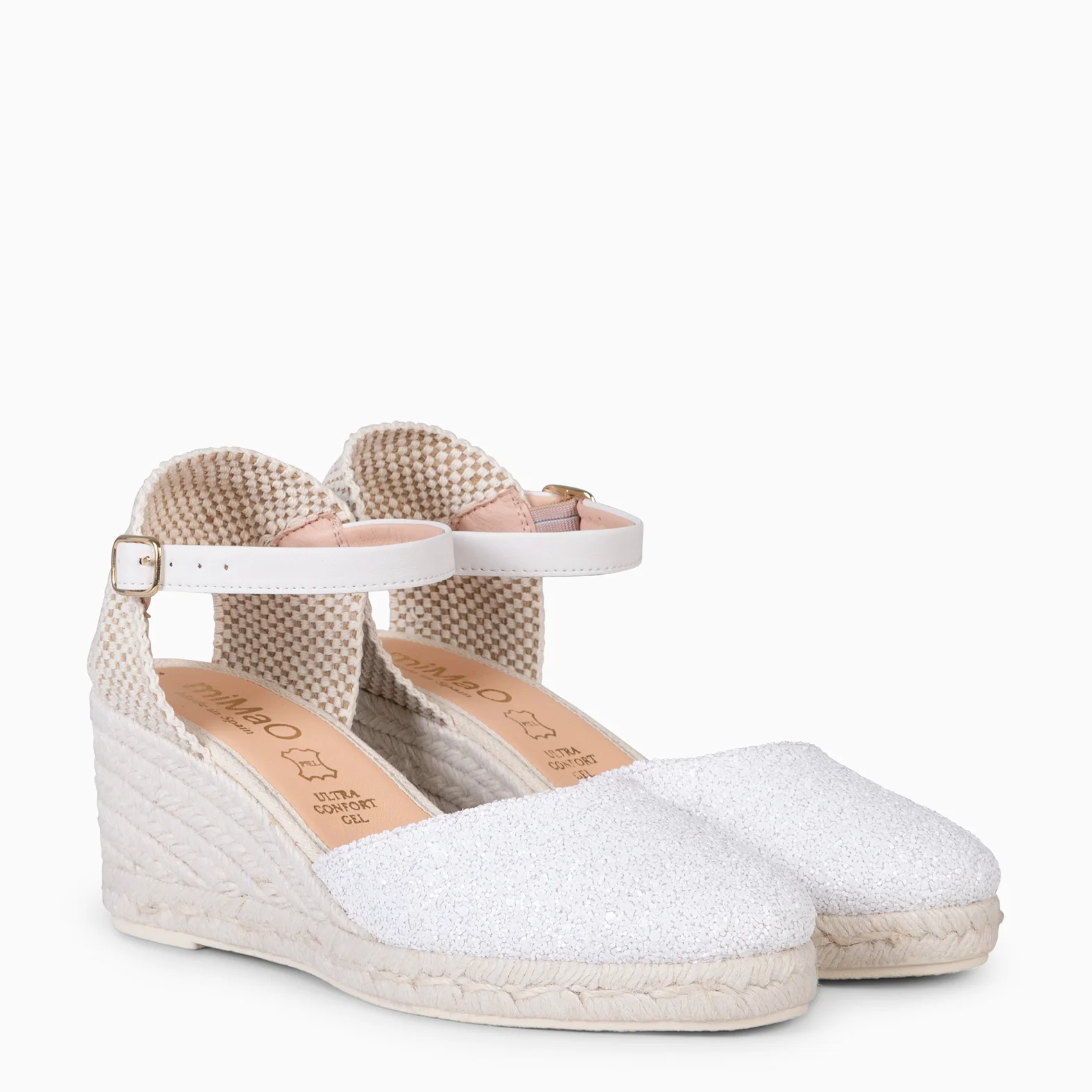 BAHIA – CUÑA BAJA DE ESPARTO GLITTER PERLA - Image 2