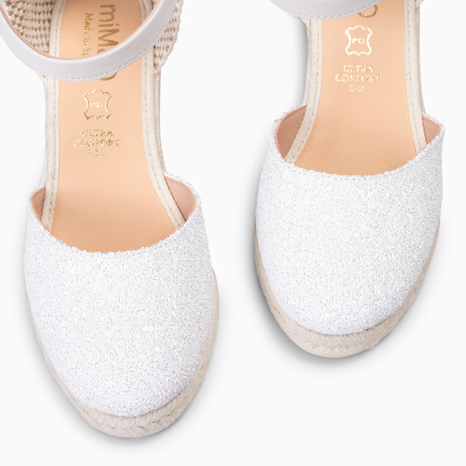 BAHIA – CUÑA BAJA DE ESPARTO GLITTER PERLA - Image 3