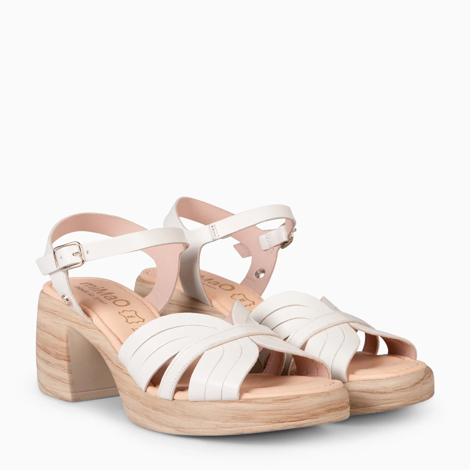 LANCY - SANDALIAS CASUAL DE TACÓN BEIGE - Image 2