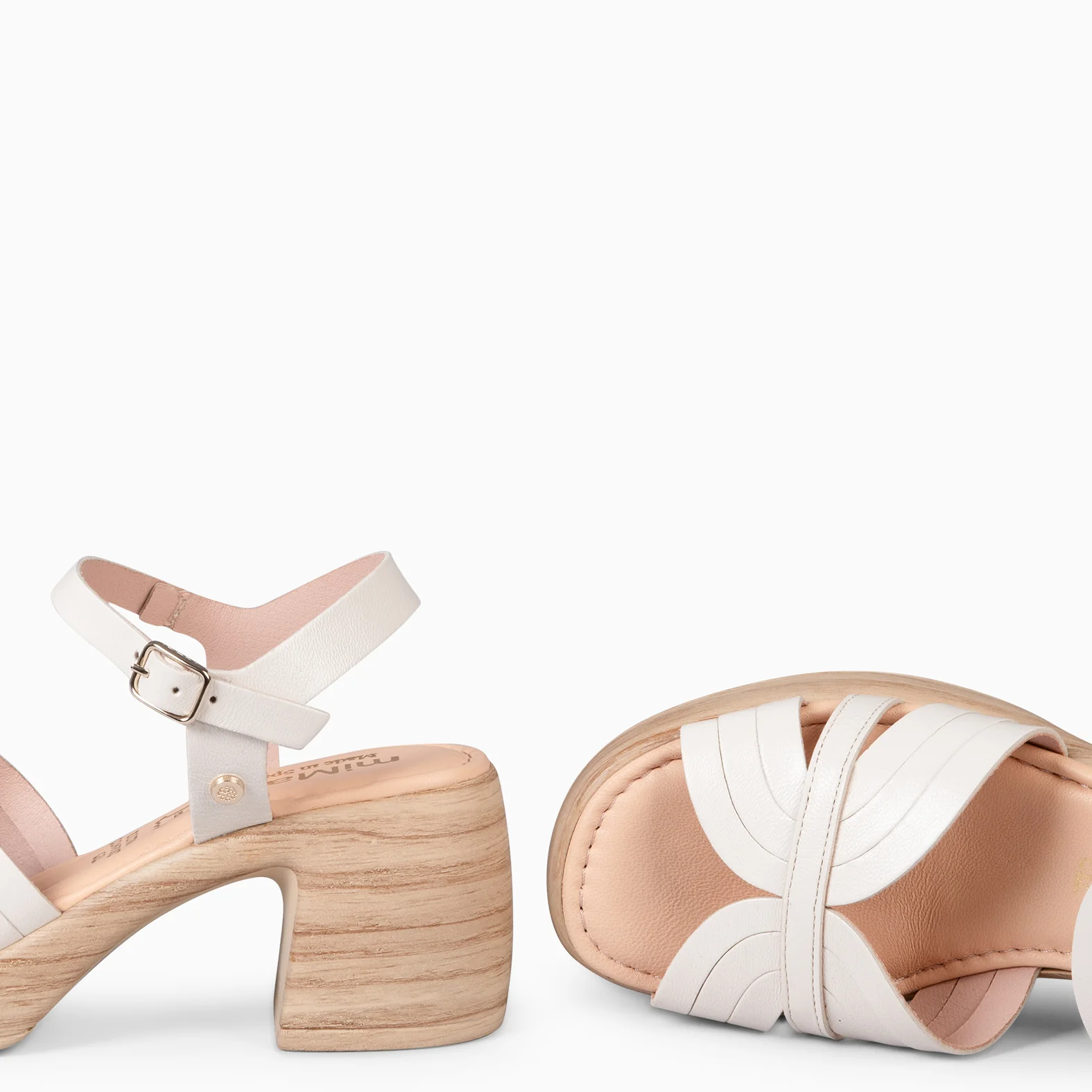 LANCY - SANDALIAS CASUAL DE TACÓN BEIGE - Image 4
