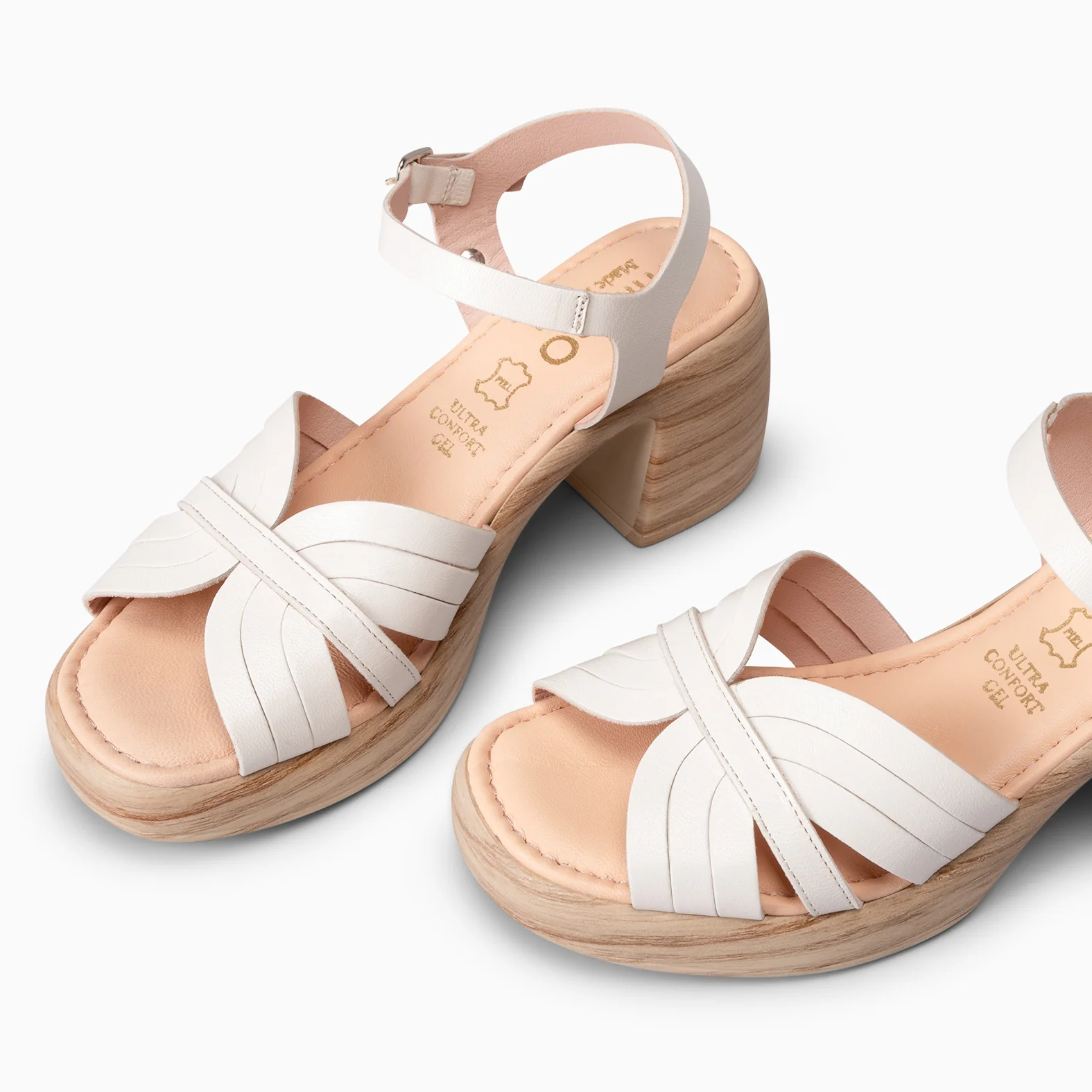 LANCY - SANDALIAS CASUAL DE TACÓN BEIGE - Image 5