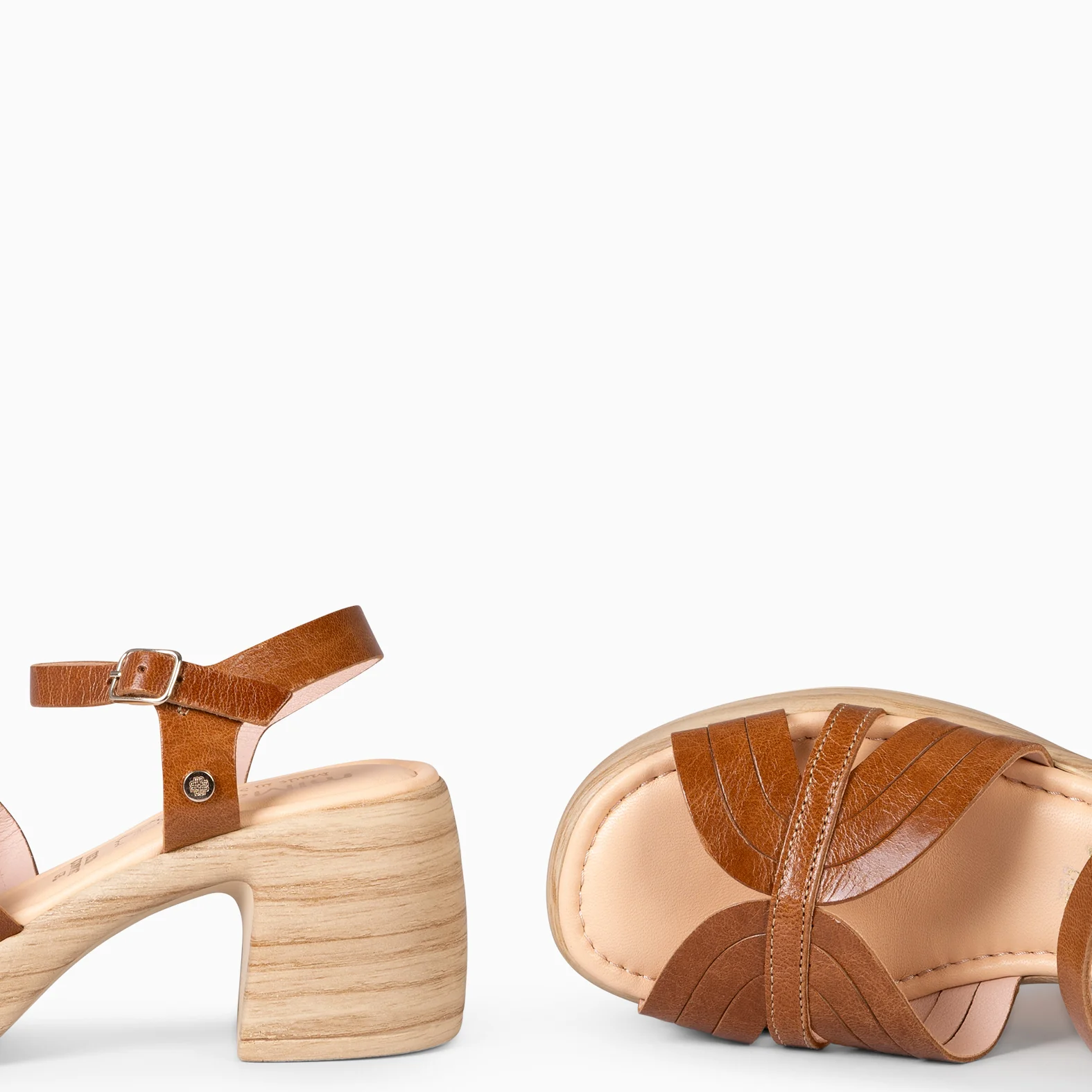 LANCY - SANDALIAS CASUAL DE TACÓN CAMEL - Image 5