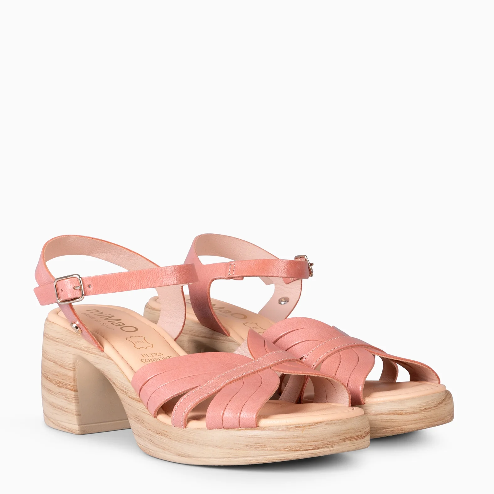 LANCY - SANDALIAS CASUAL DE TACÓN ROSA PALO - Image 2