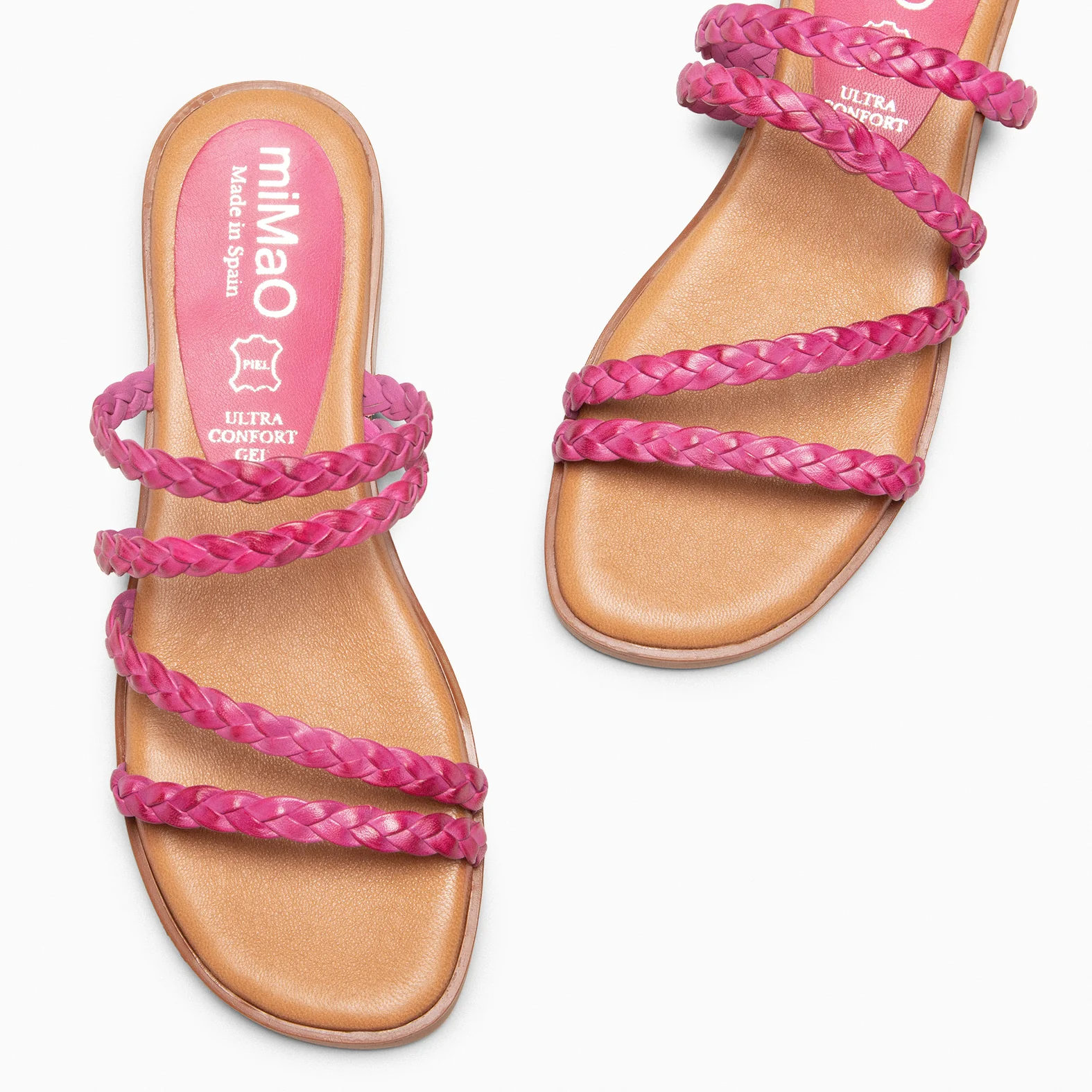 HIDRA - Sandalias planas trenzadas FUCSIA - Image 3