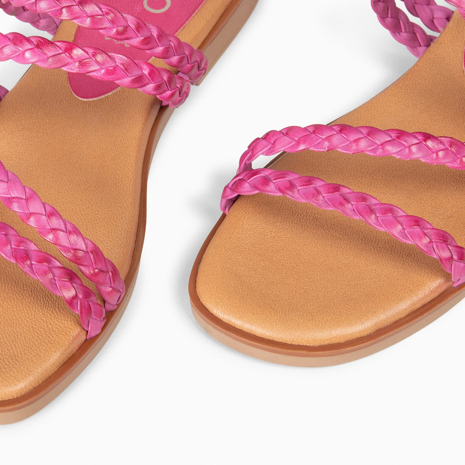 HIDRA - Sandalias planas trenzadas FUCSIA - Image 4