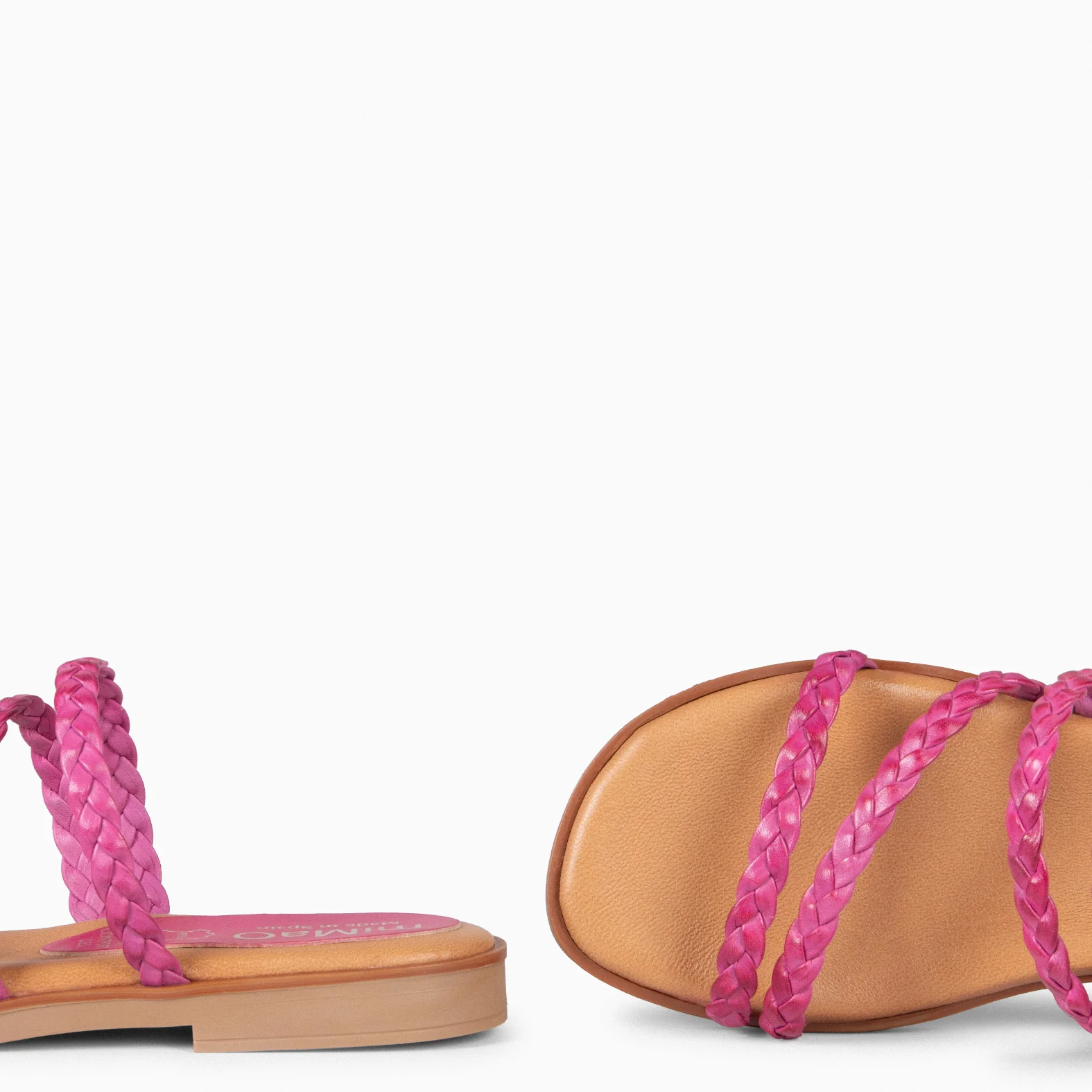 HIDRA - Sandalias planas trenzadas FUCSIA - Image 5