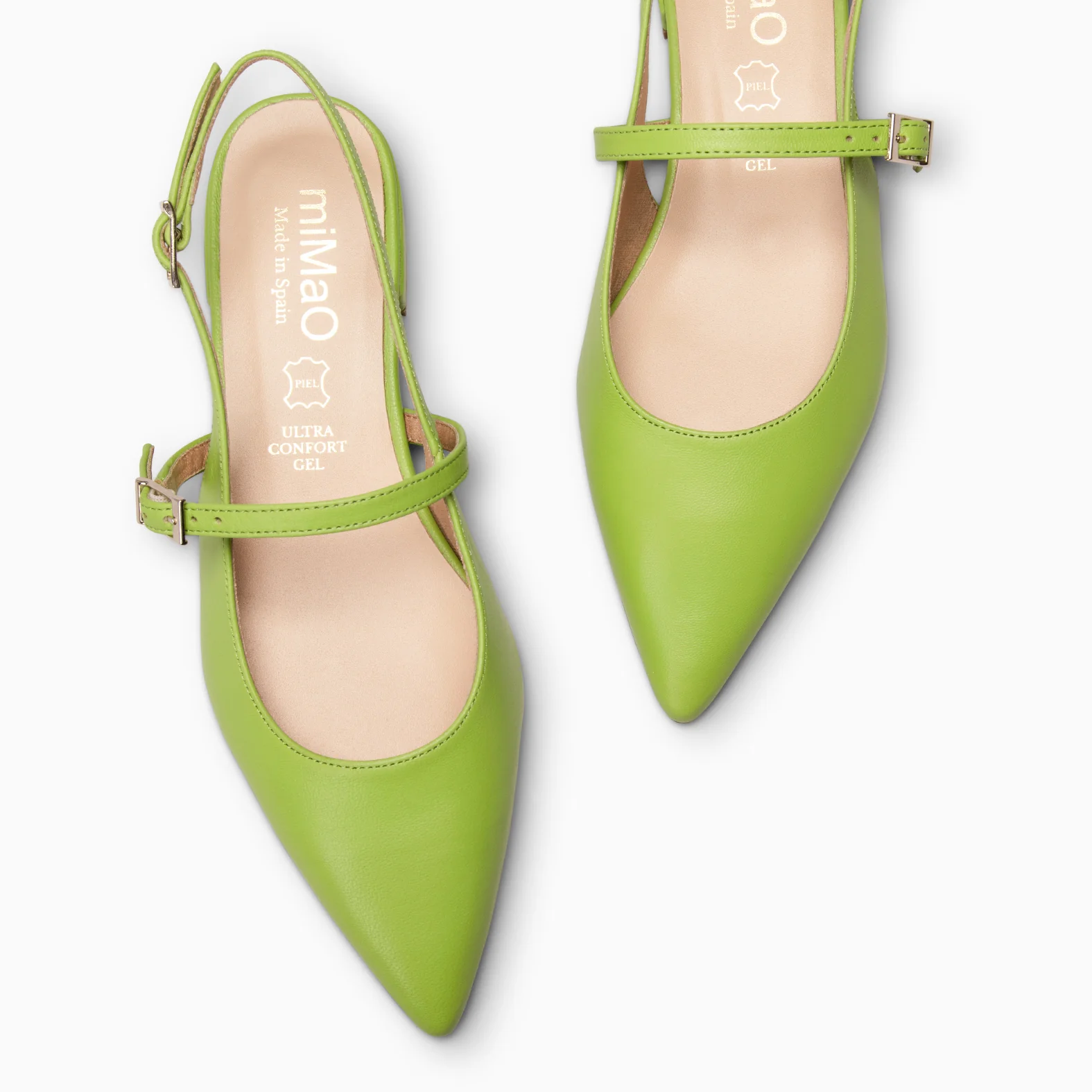 EVA - ZAPATOS ELEGANTES DESTALONADOS VERDE PISTACHO - Image 3