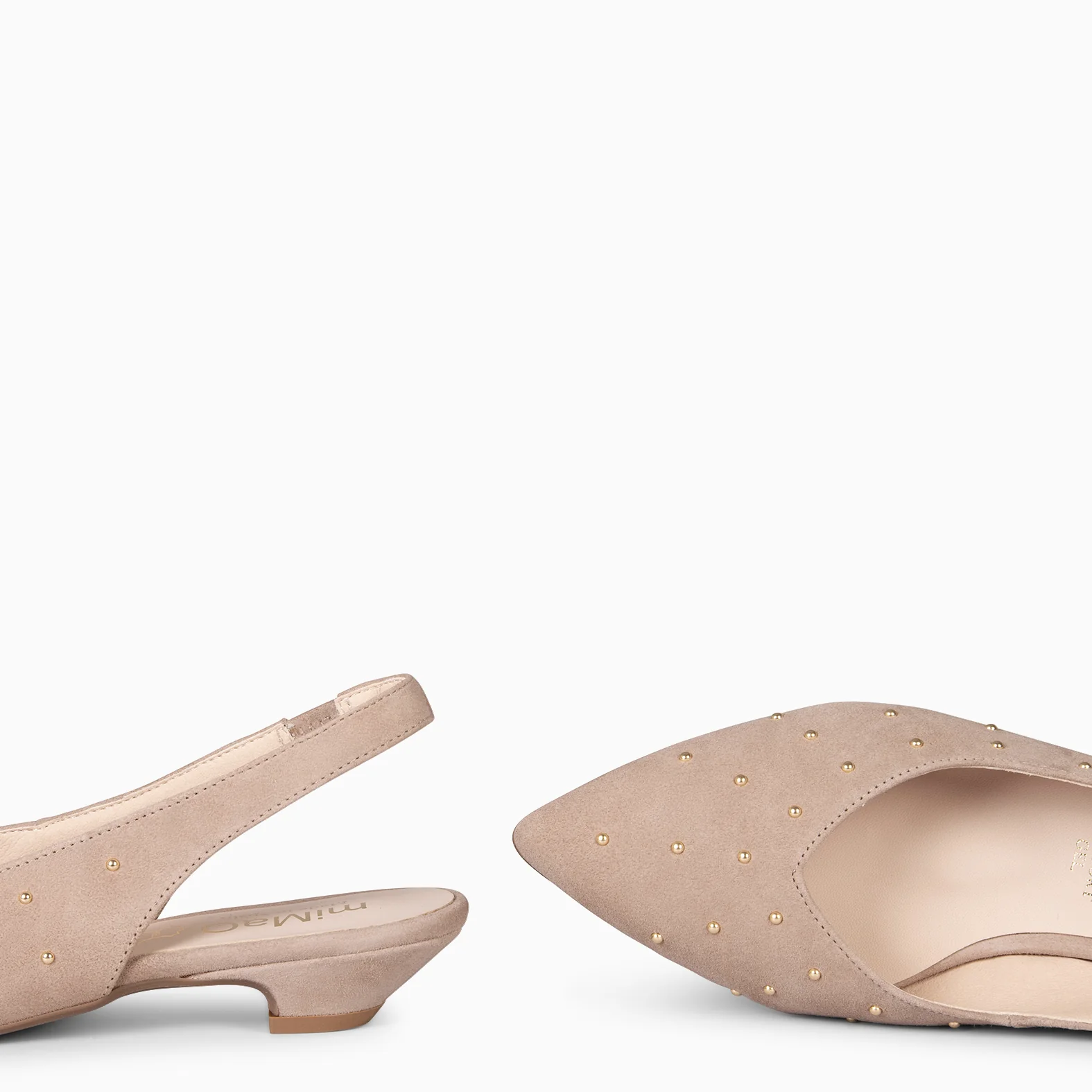 ORION – ZAPATOS BAJOS DESTALONADOS CON TACHAS TAUPE - Image 5