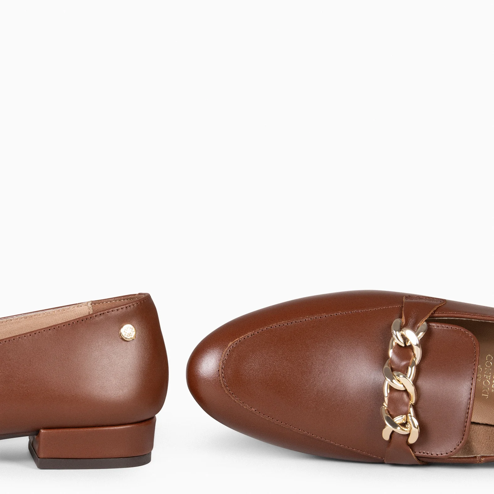 CHAIN – Mocasines planos con adorno metalizado MARRON - Image 10