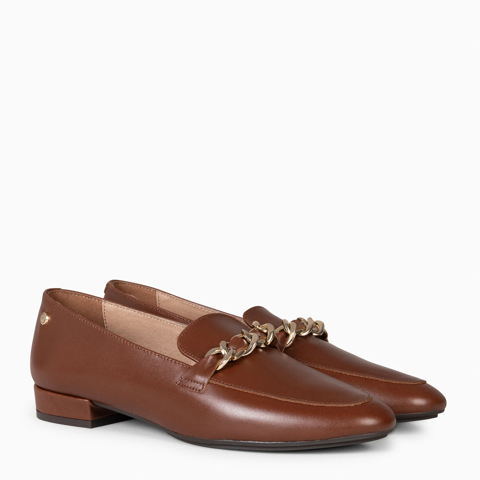 CHAIN – Mocasines planos con adorno metalizado MARRON - Image 4