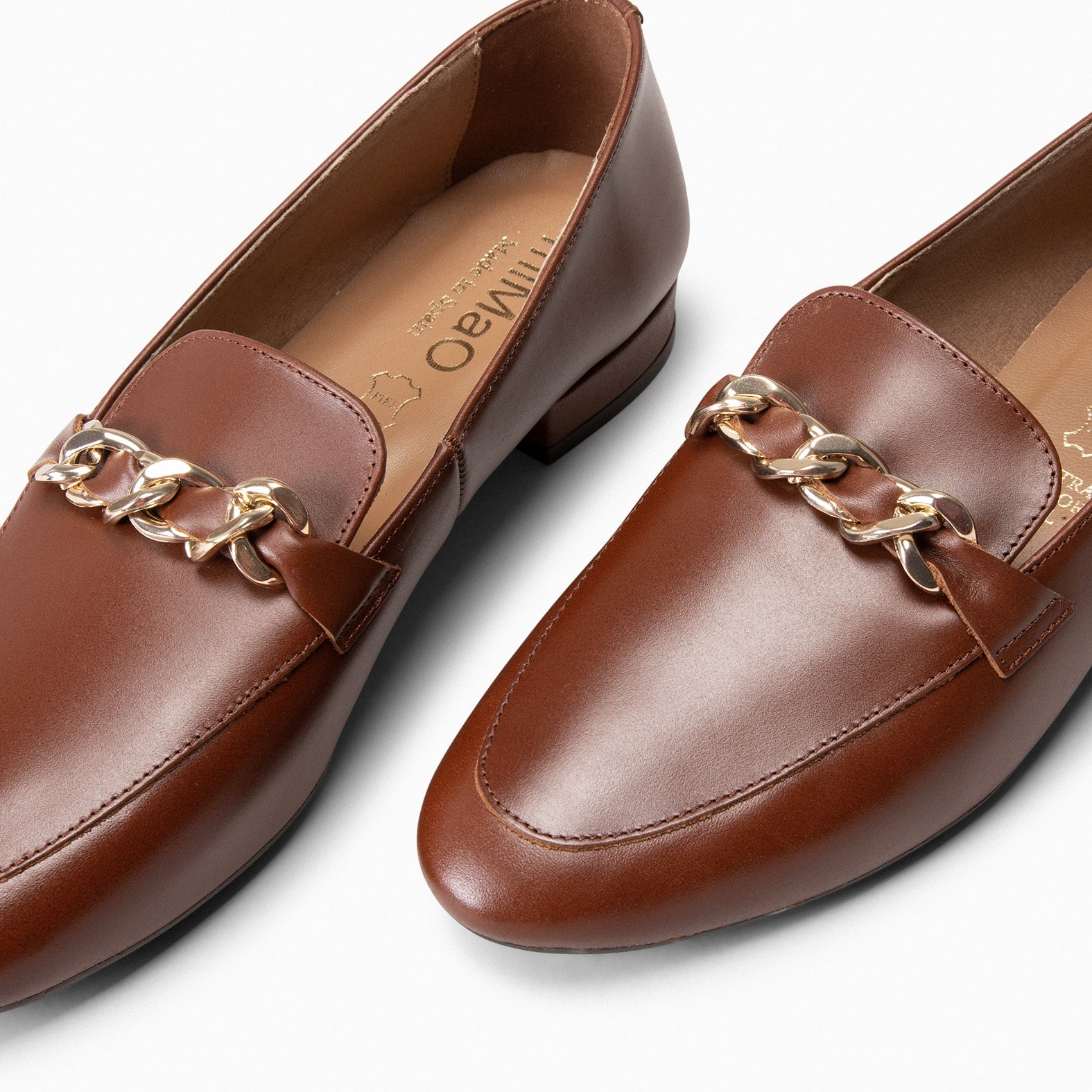 CHAIN – Mocasines planos con adorno metalizado MARRON - Image 9