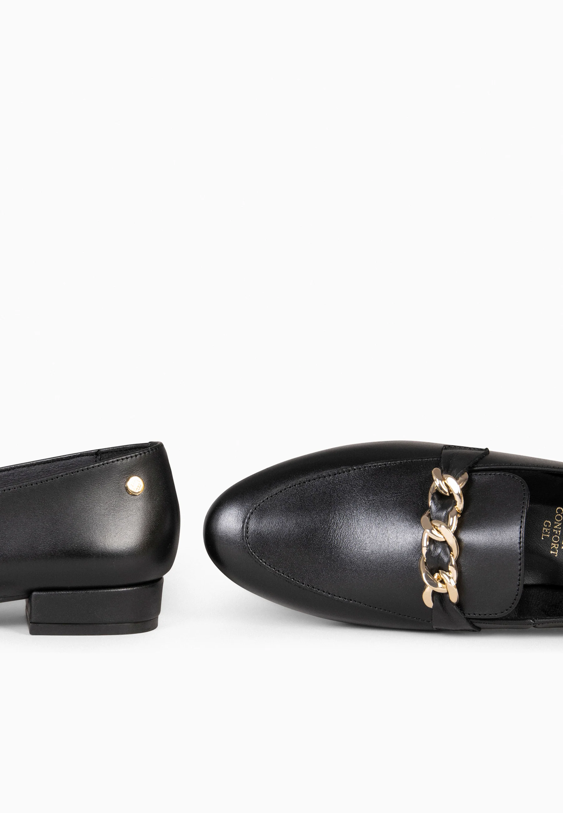 CHAIN - Mocasines planos con adorno metalizado NEGRO - Image 8
