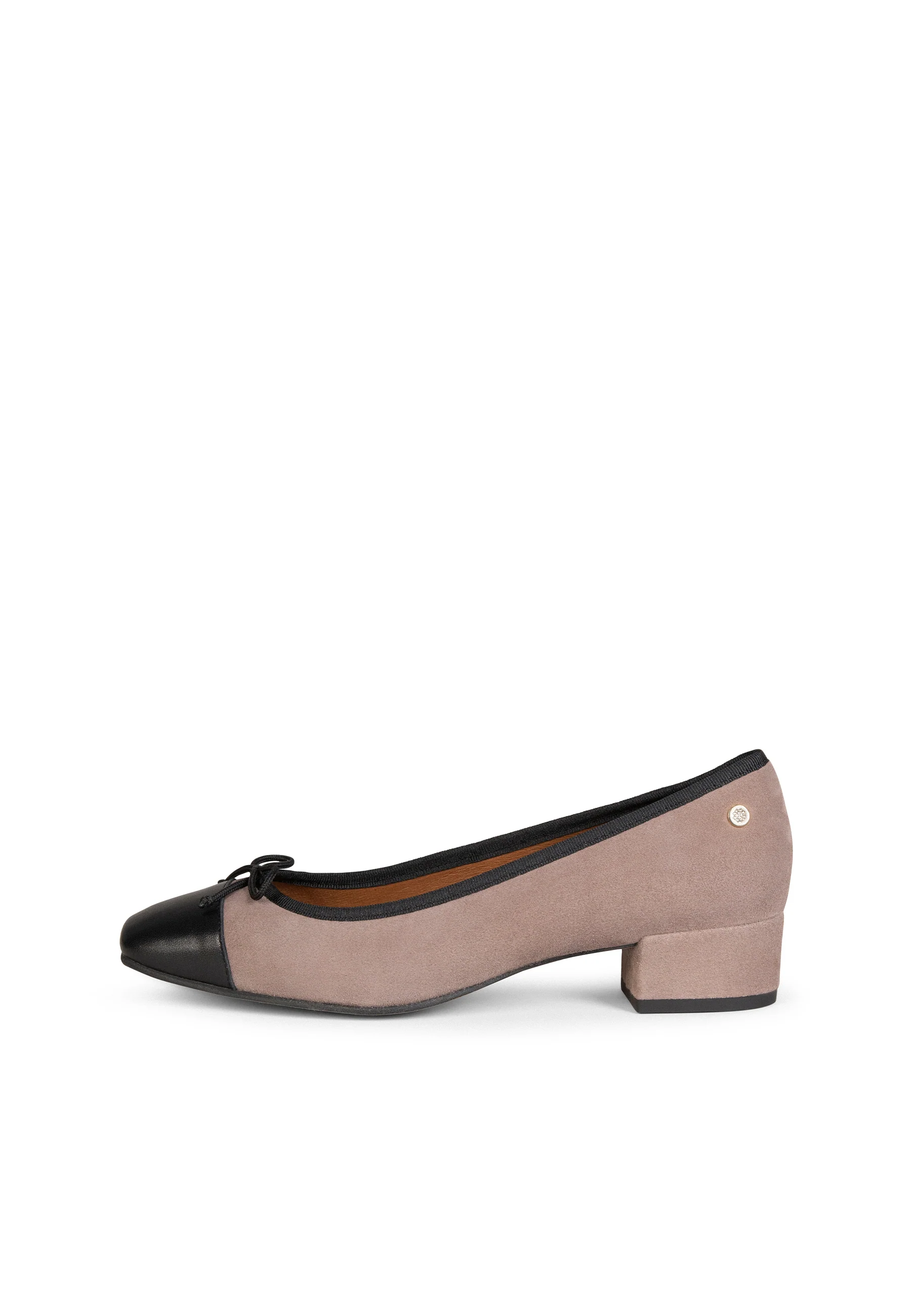GLAMOUR - Bailarinas TAUPE con tacón y puntera NEGRO - Image 6