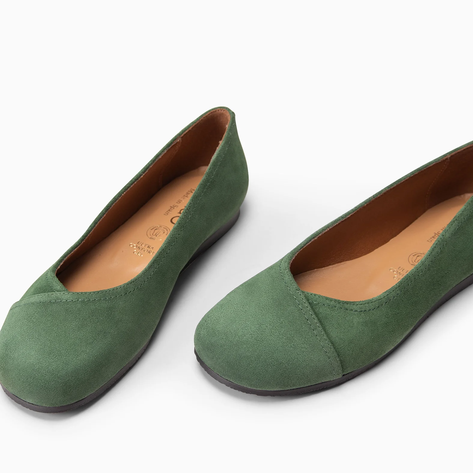 PLUMA - Bailarina baresoft de serraje en VERDE - Image 4
