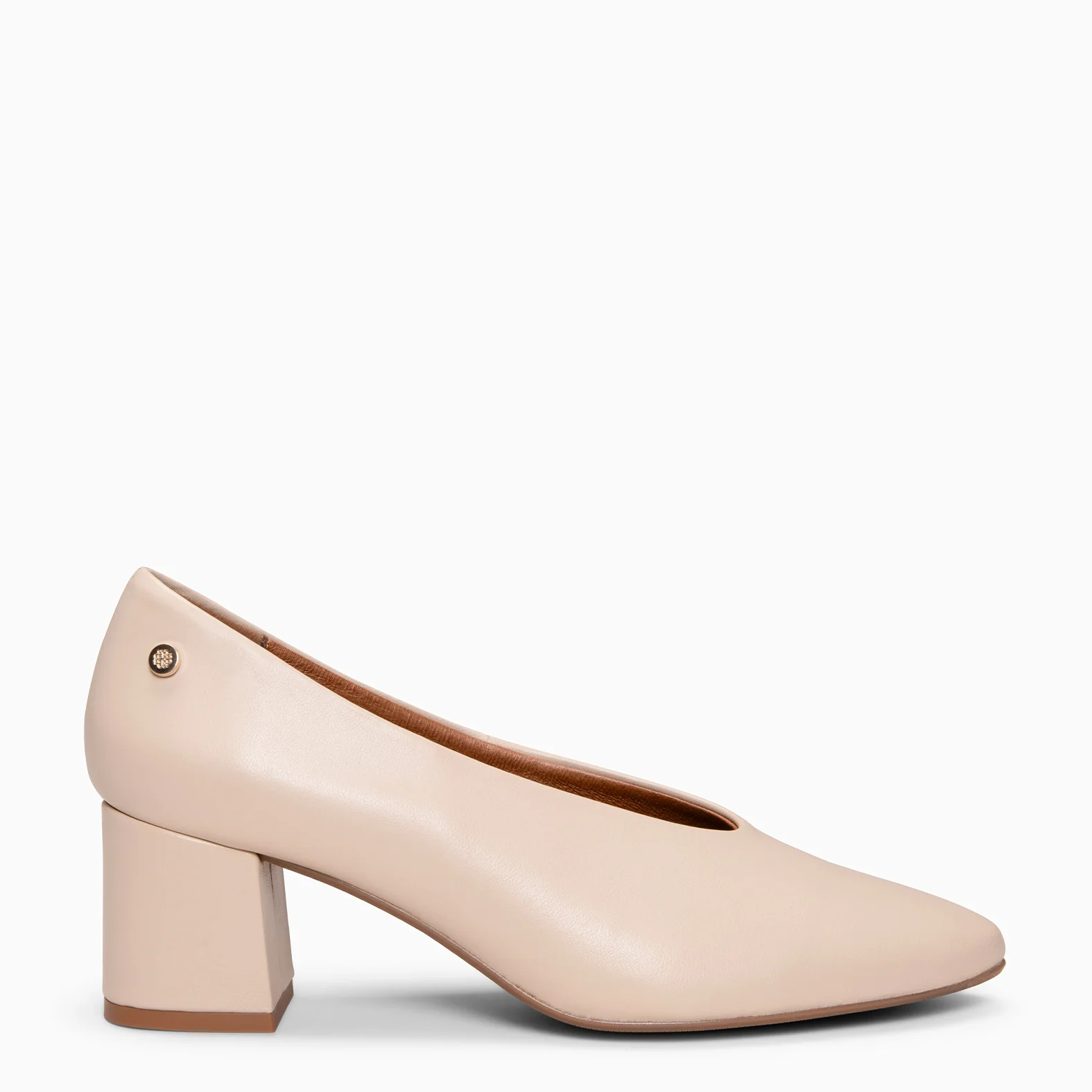 URBAN STYLE NAPA - Zapato de tacón ancho en piel BEIGE