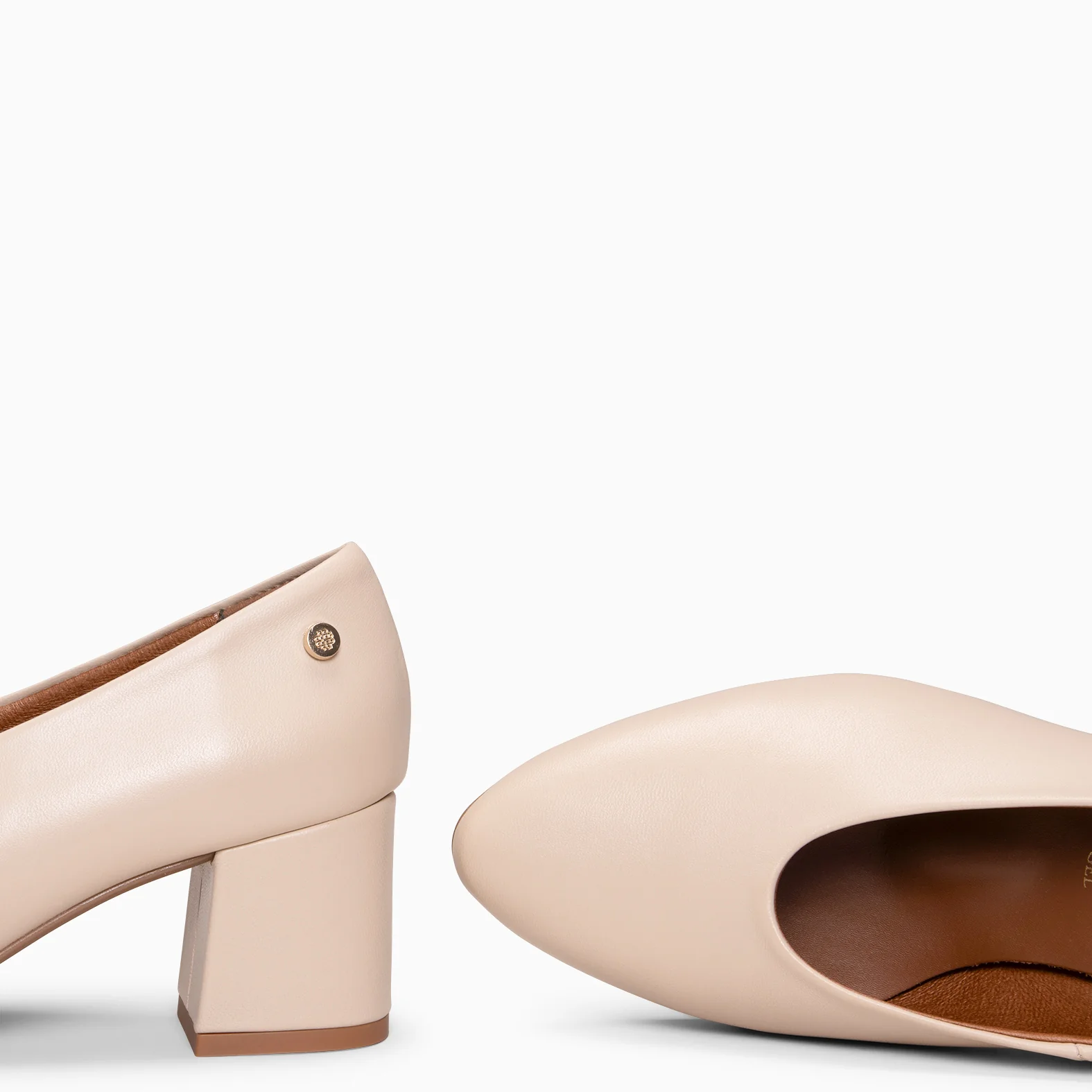 URBAN STYLE NAPA - Zapato de tacón ancho en piel BEIGE - Image 10