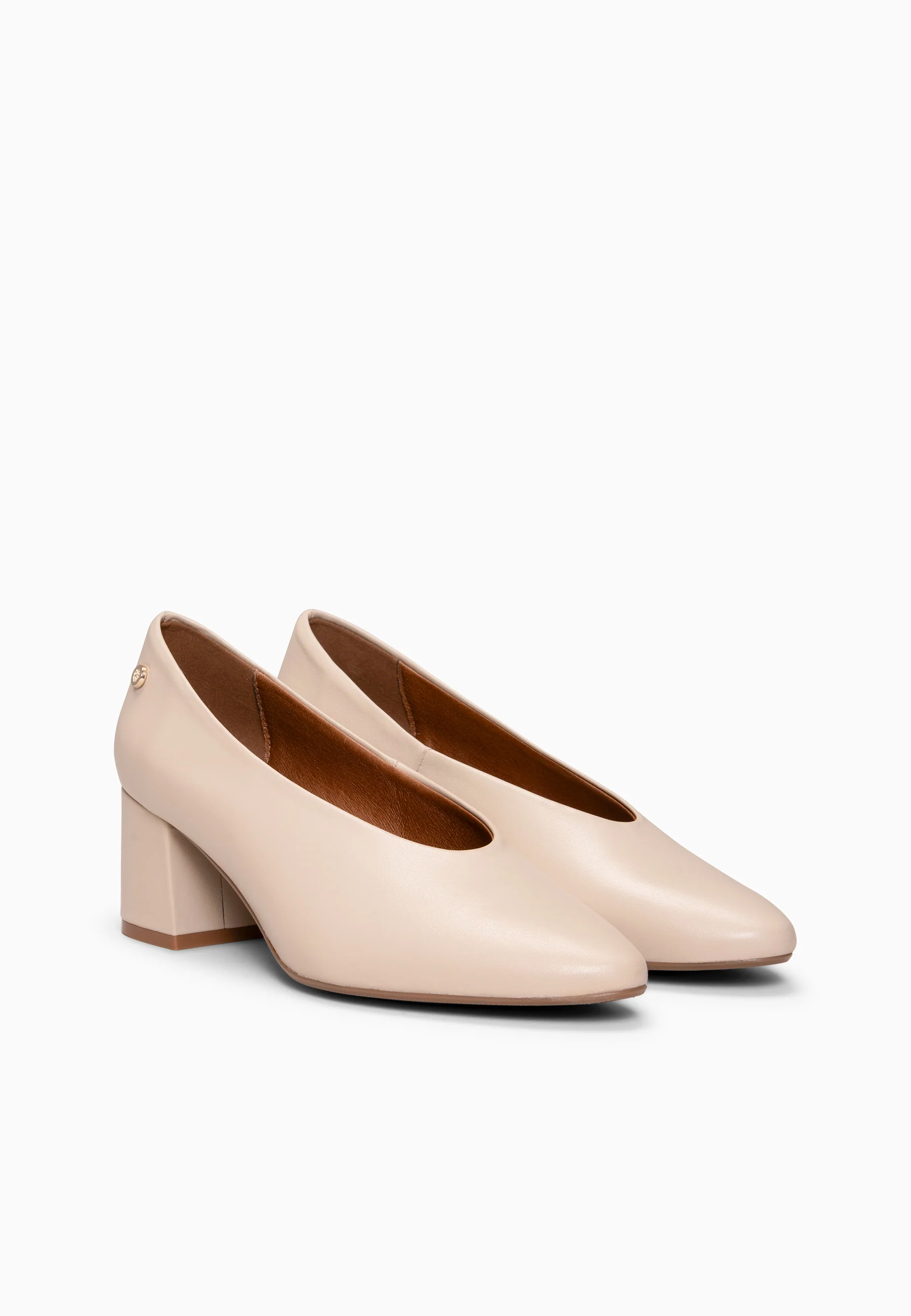 URBAN STYLE NAPA - Zapato de tacón ancho en piel BEIGE - Image 7