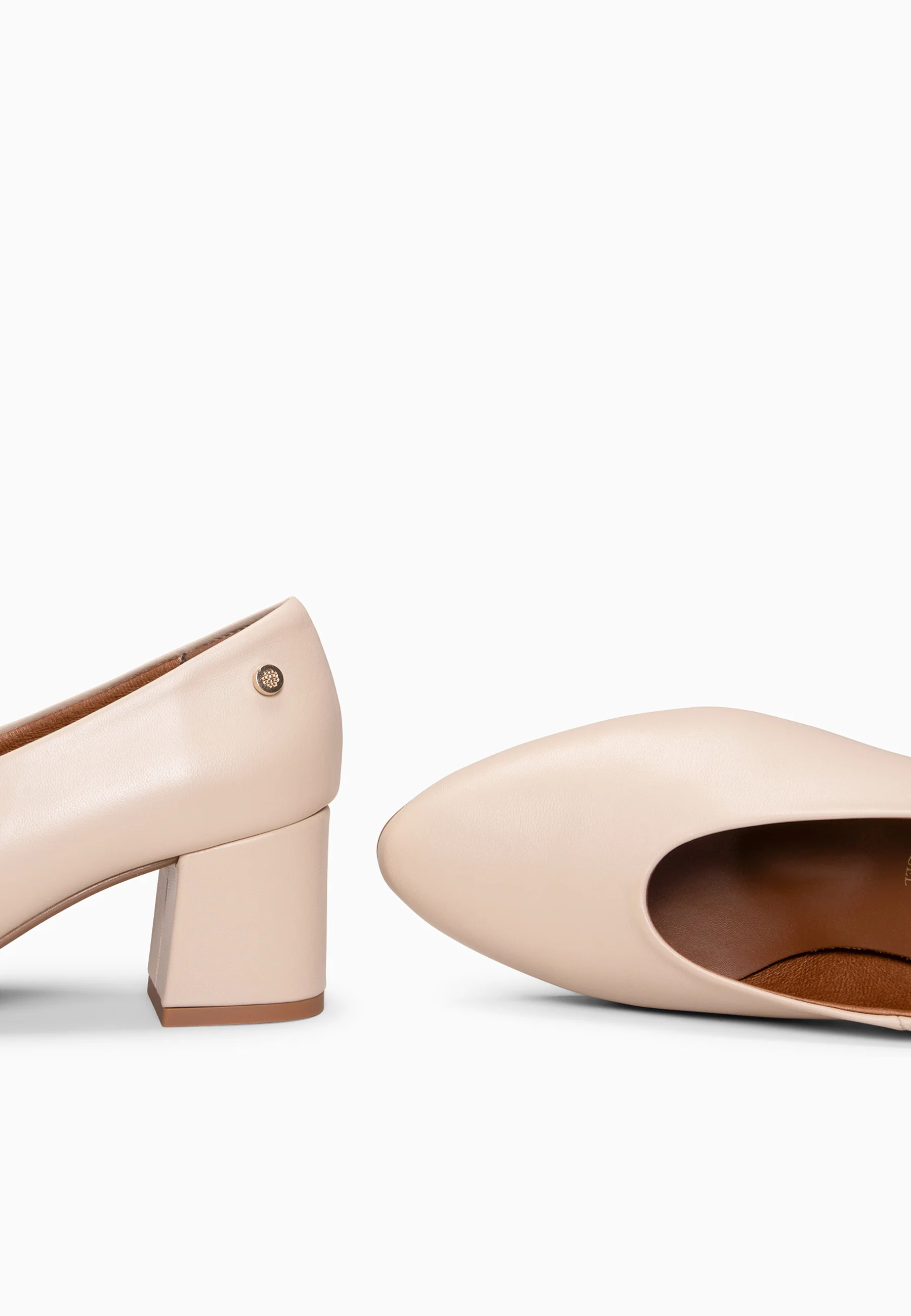 URBAN STYLE NAPA - Zapato de tacón ancho en piel BEIGE - Image 8