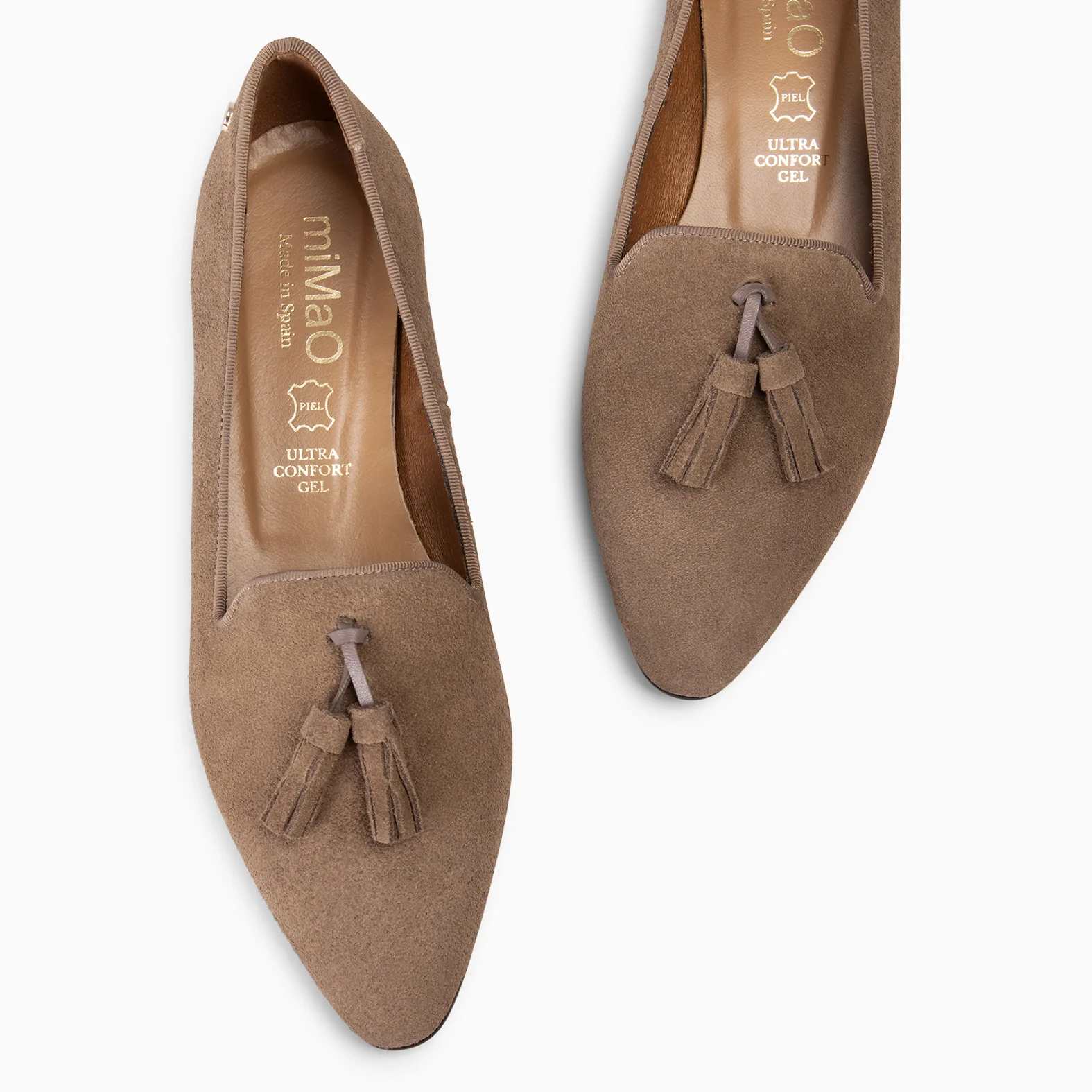 ADISA  – Mocasines de piel de serraje TAUPE - Image 5