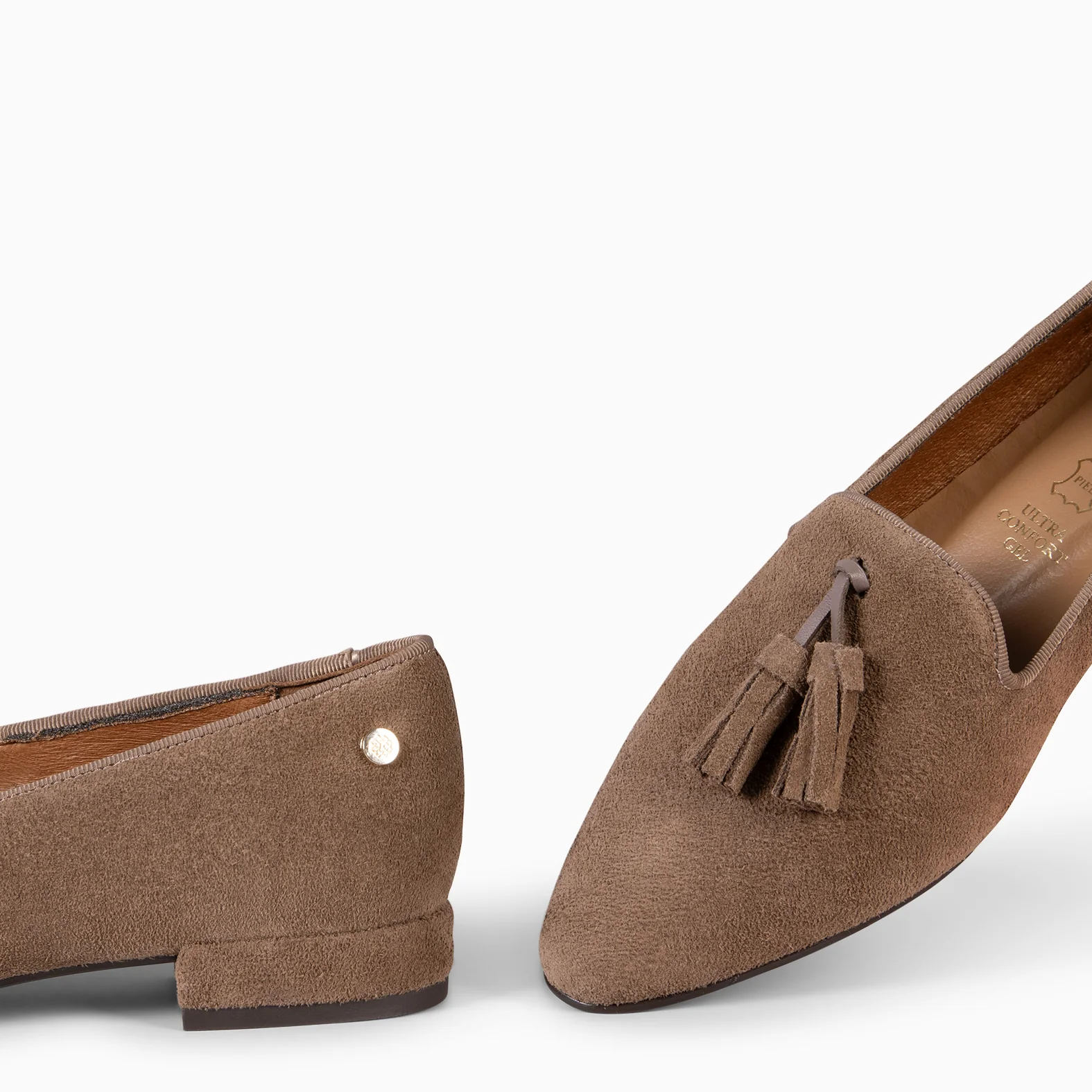 ADISA  – Mocasines de piel de serraje TAUPE - Image 7