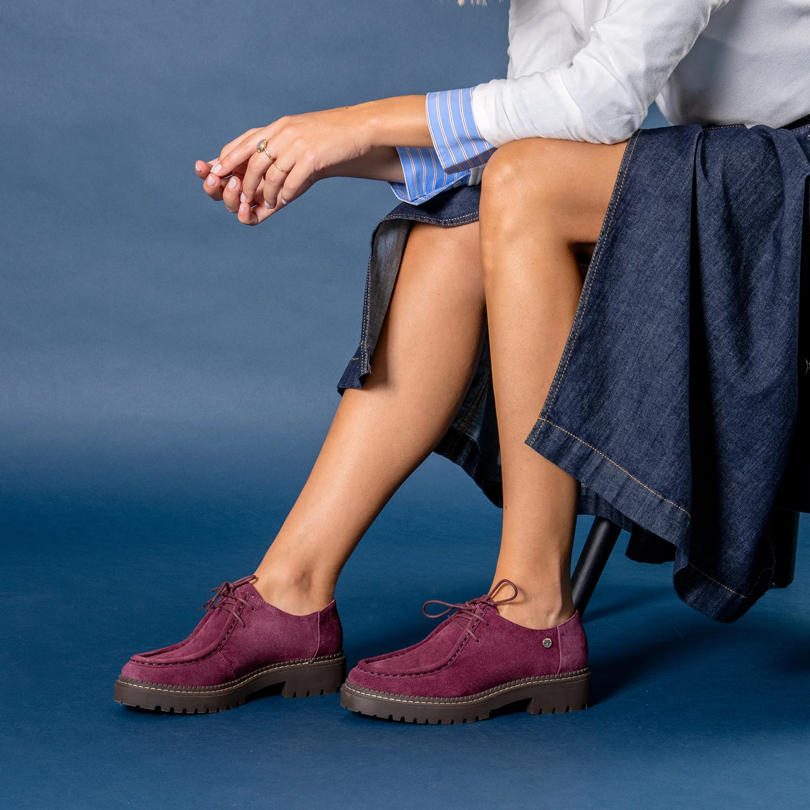 YALE – Mocasin con suela track con cordones CUERO - Image 8