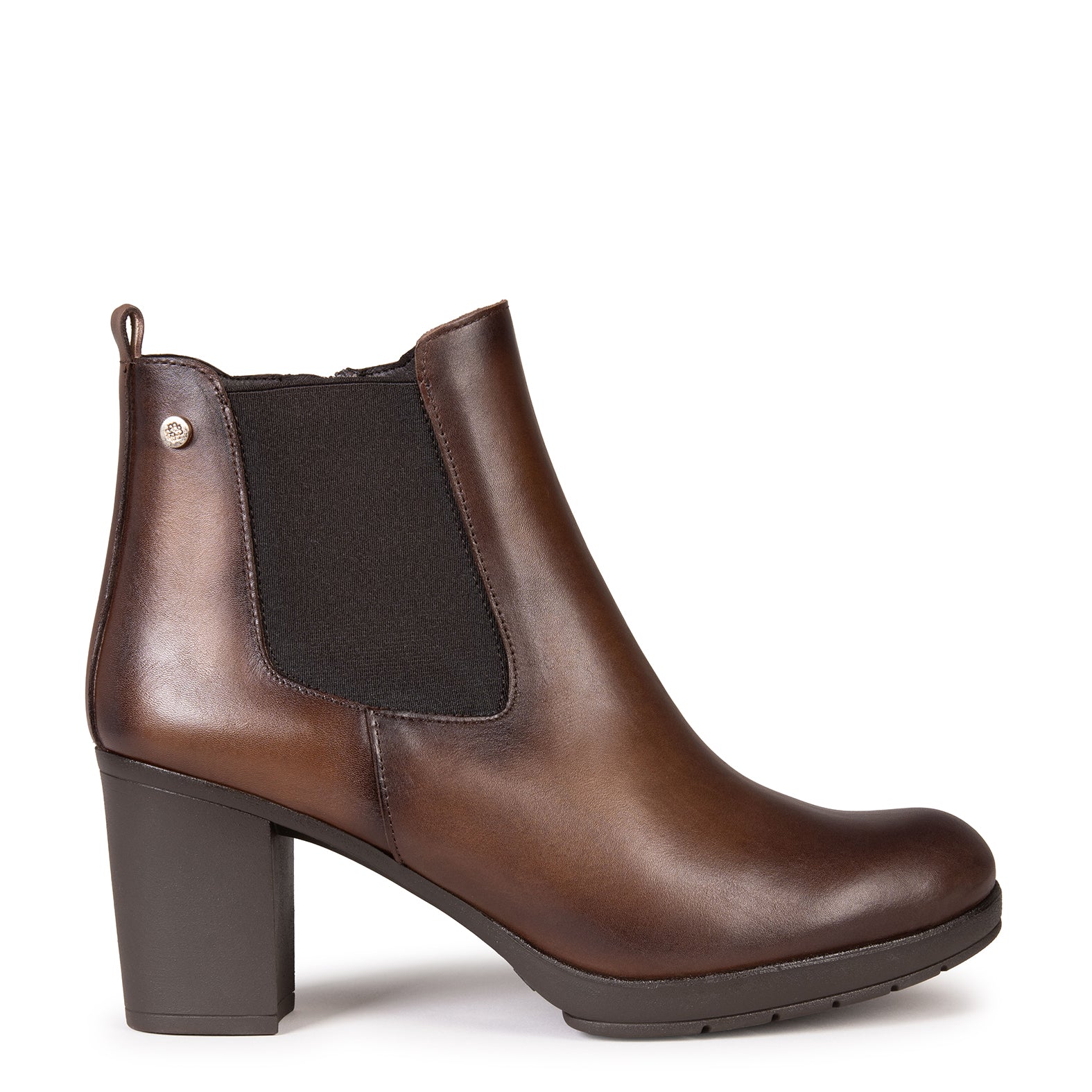 SABRINA – Botin de tacón alto con elástico lateral CAMEL - Image 3