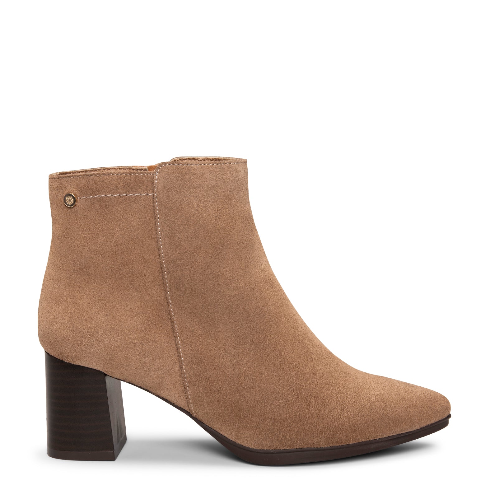 CITY - Botines de tacón ancho y punta fina TAUPE - Image 3