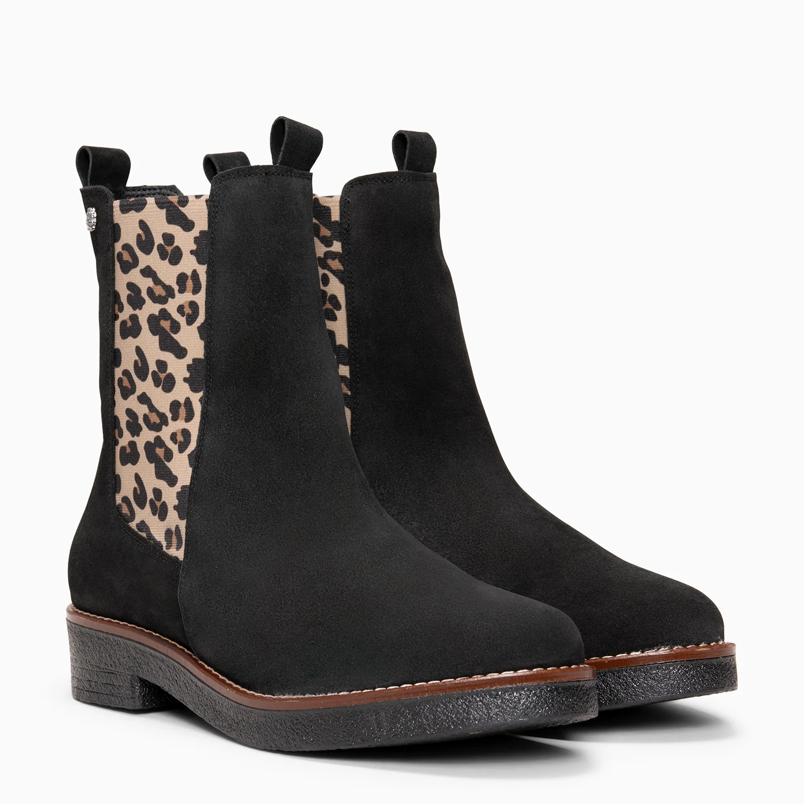PORTLAND – Botines Chelsea de piel NEGRO LEOPARDO - Image 2