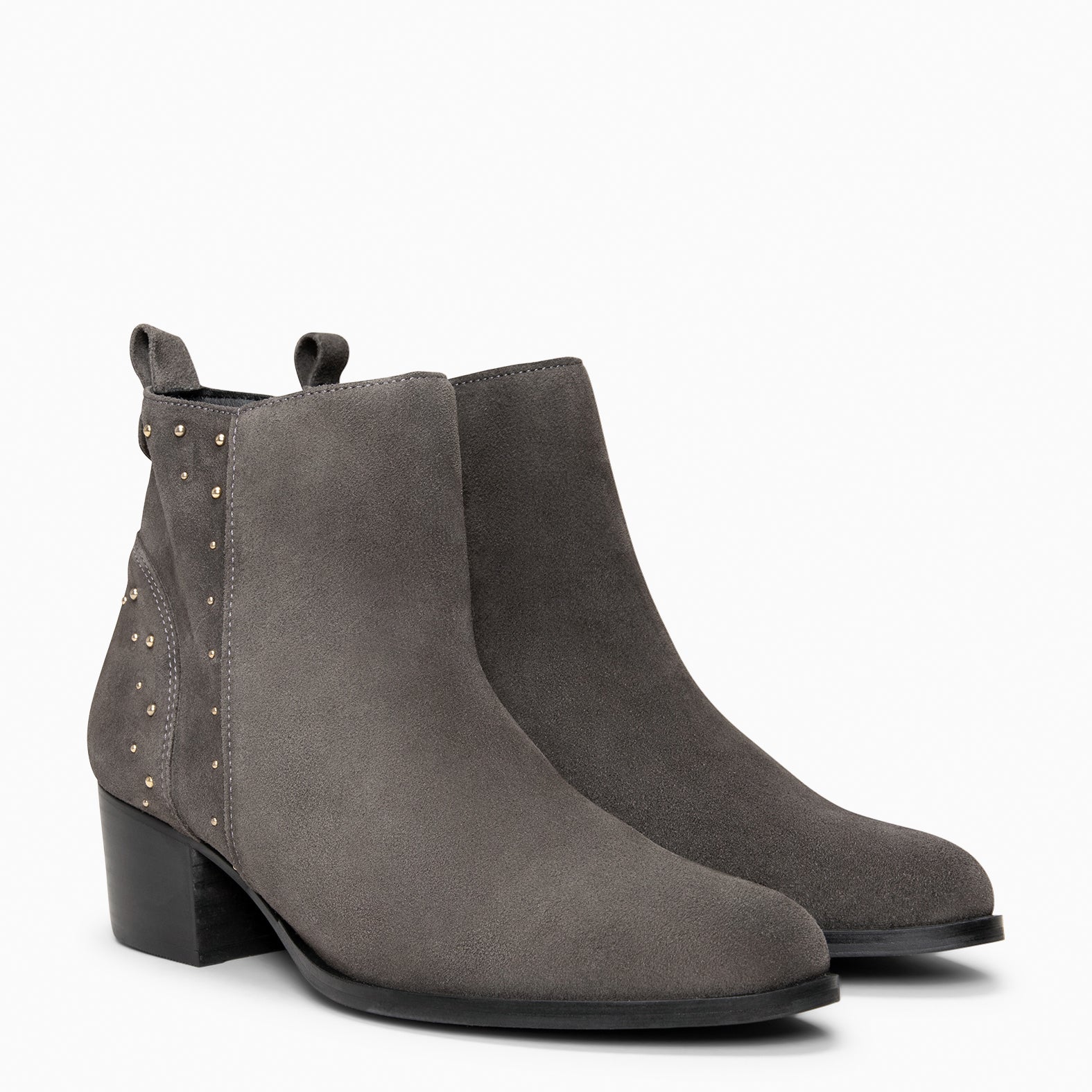 DUSTY – Botines de serraje con tachas GRIS - Image 2