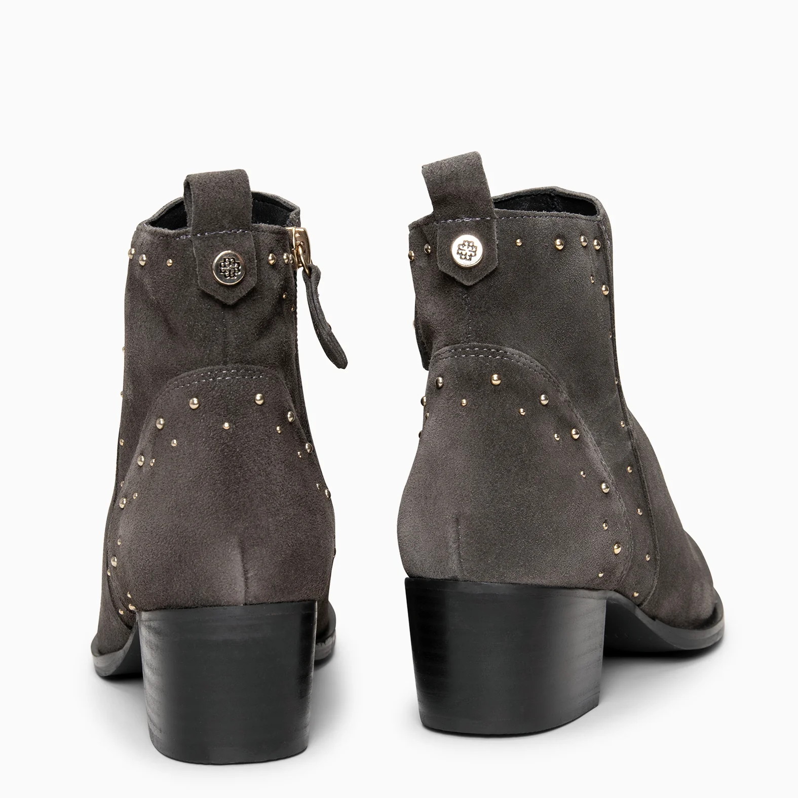 DUSTY – Botines de serraje con tachas GRIS - Image 6