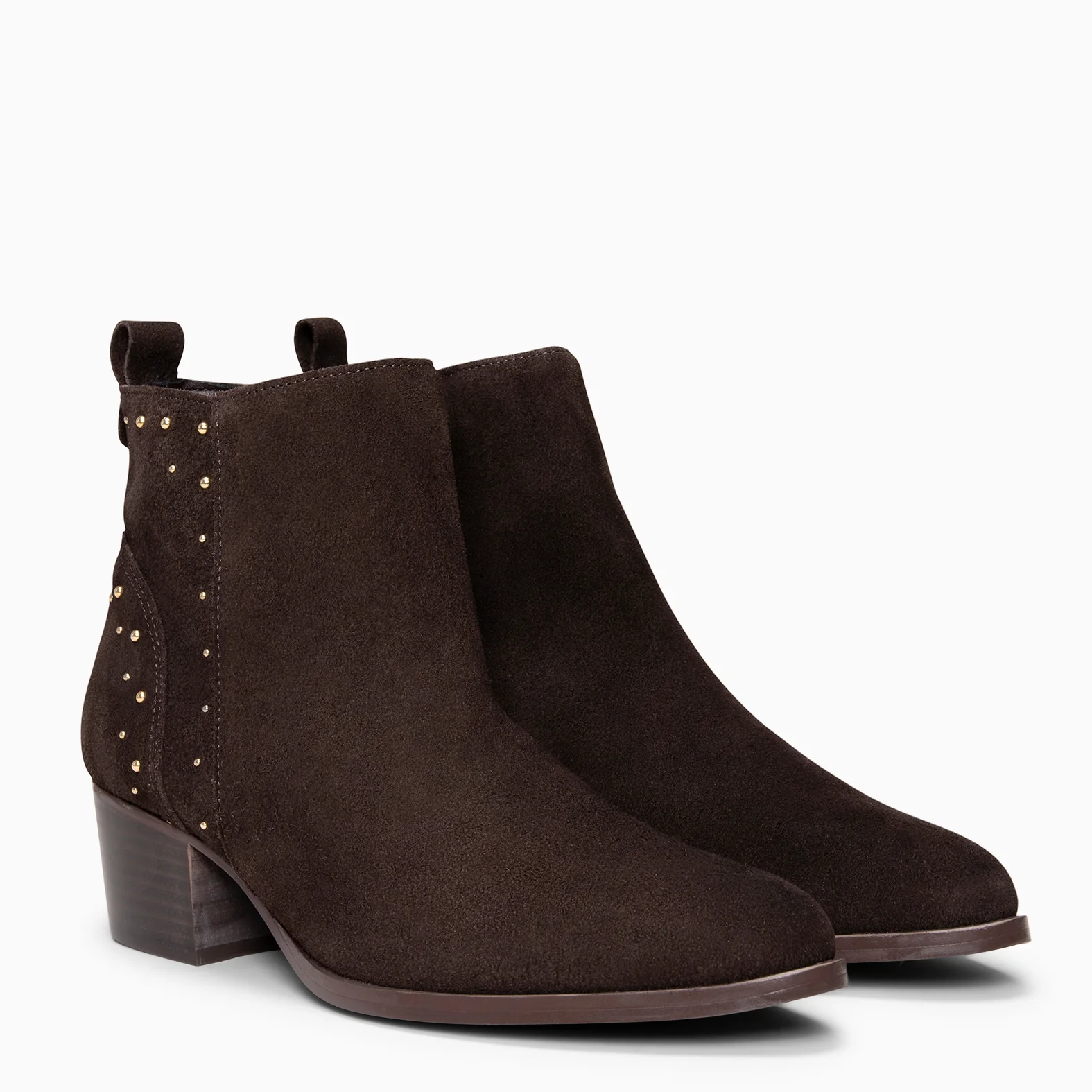 DUSTY – Botines de serraje con tachas MARRON - Image 2