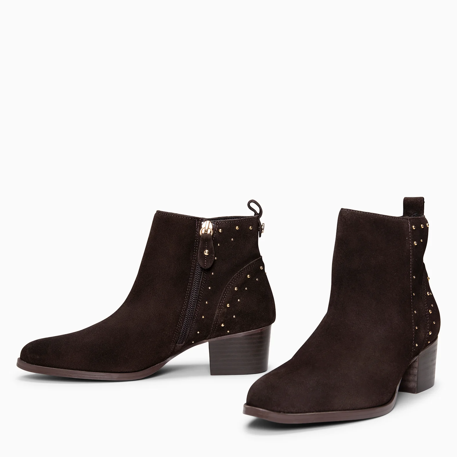 DUSTY – Botines de serraje con tachas MARRON - Image 4