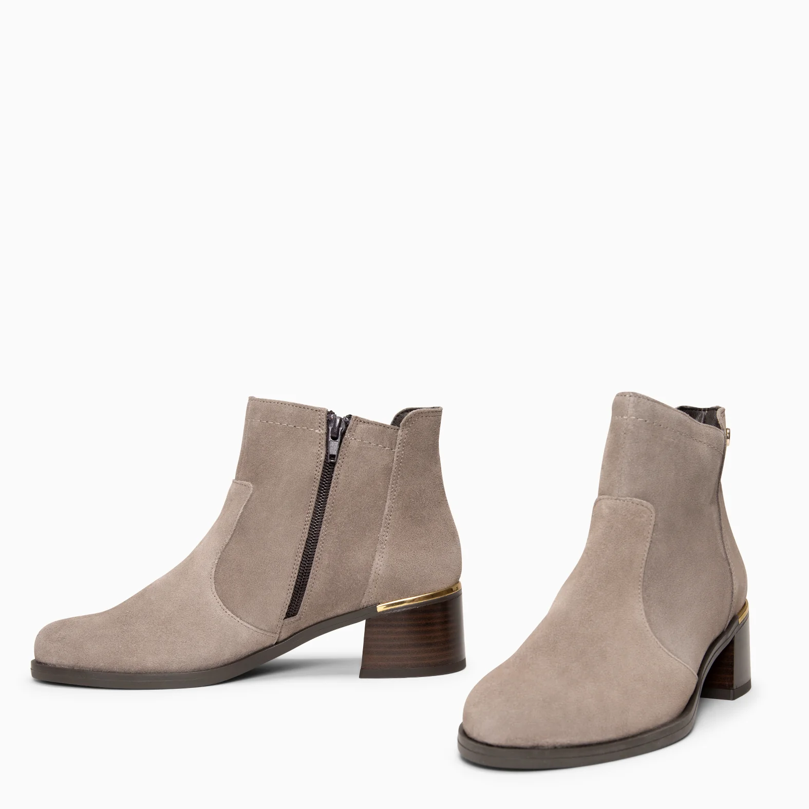 NIXIE – botines de tacón bajo para mujer TAUPE - Image 4