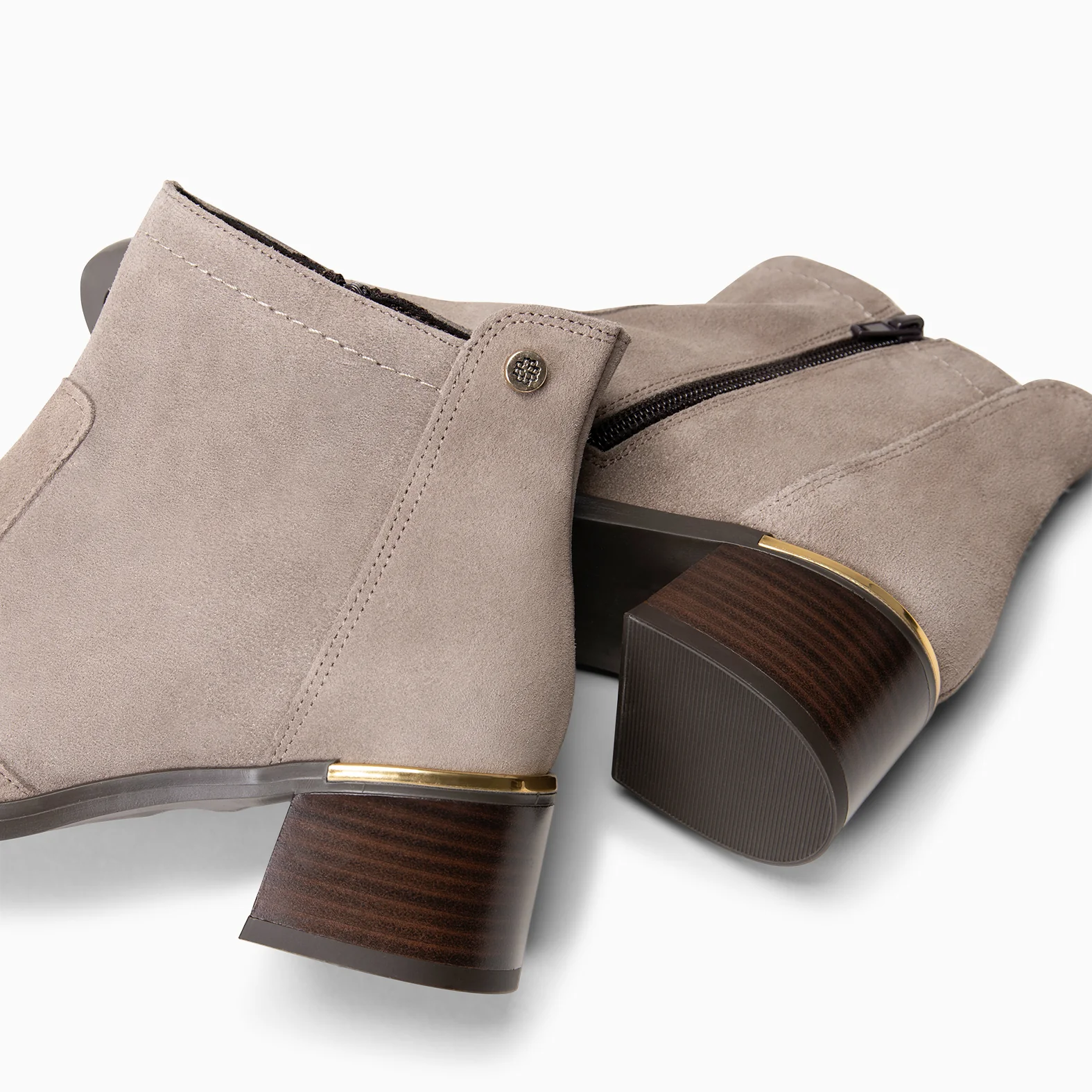 NIXIE – botines de tacón bajo para mujer TAUPE - Image 7