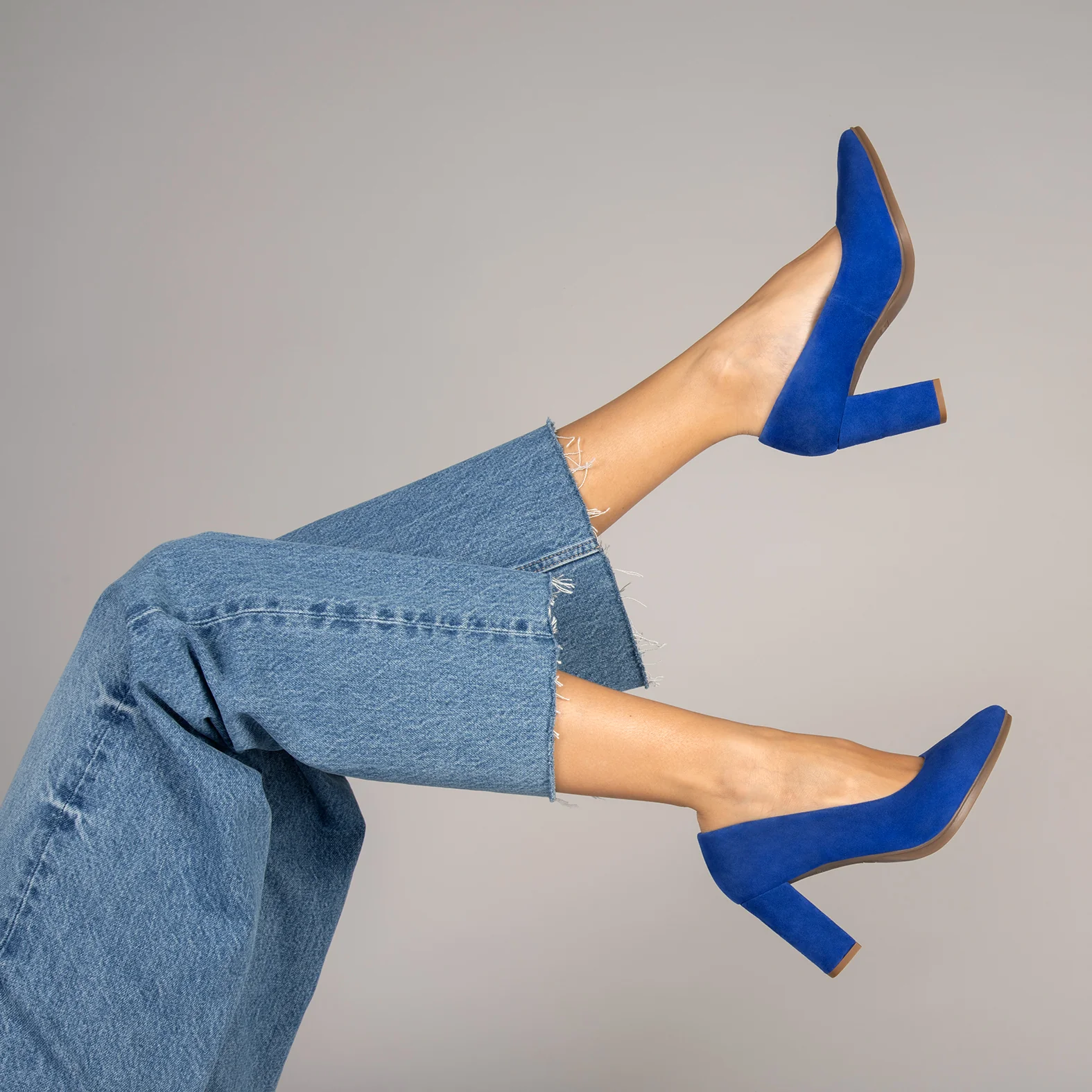 URBAN - Zapatos de tacón alto de ante AZUL ELÉCTRICO - Image 2