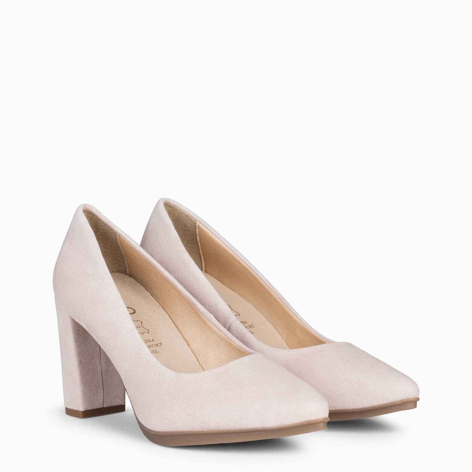 URBAN - Zapatos de tacón alto de ante Rosa Claro - Image 2