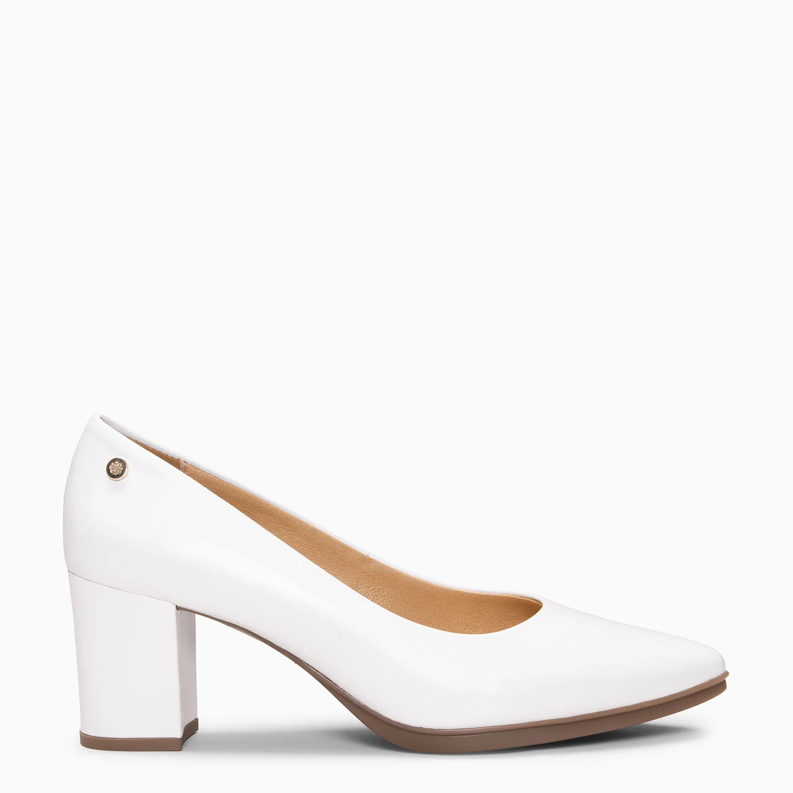 URBAN S SALÓN - Zapatos de tacón medio de napa BLANCO