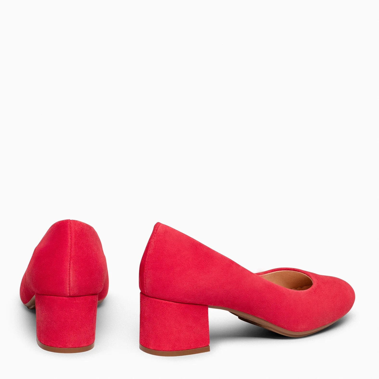 URBAN REDONDO - Zapatos de tacón bajo de ante ROJO - Image 9