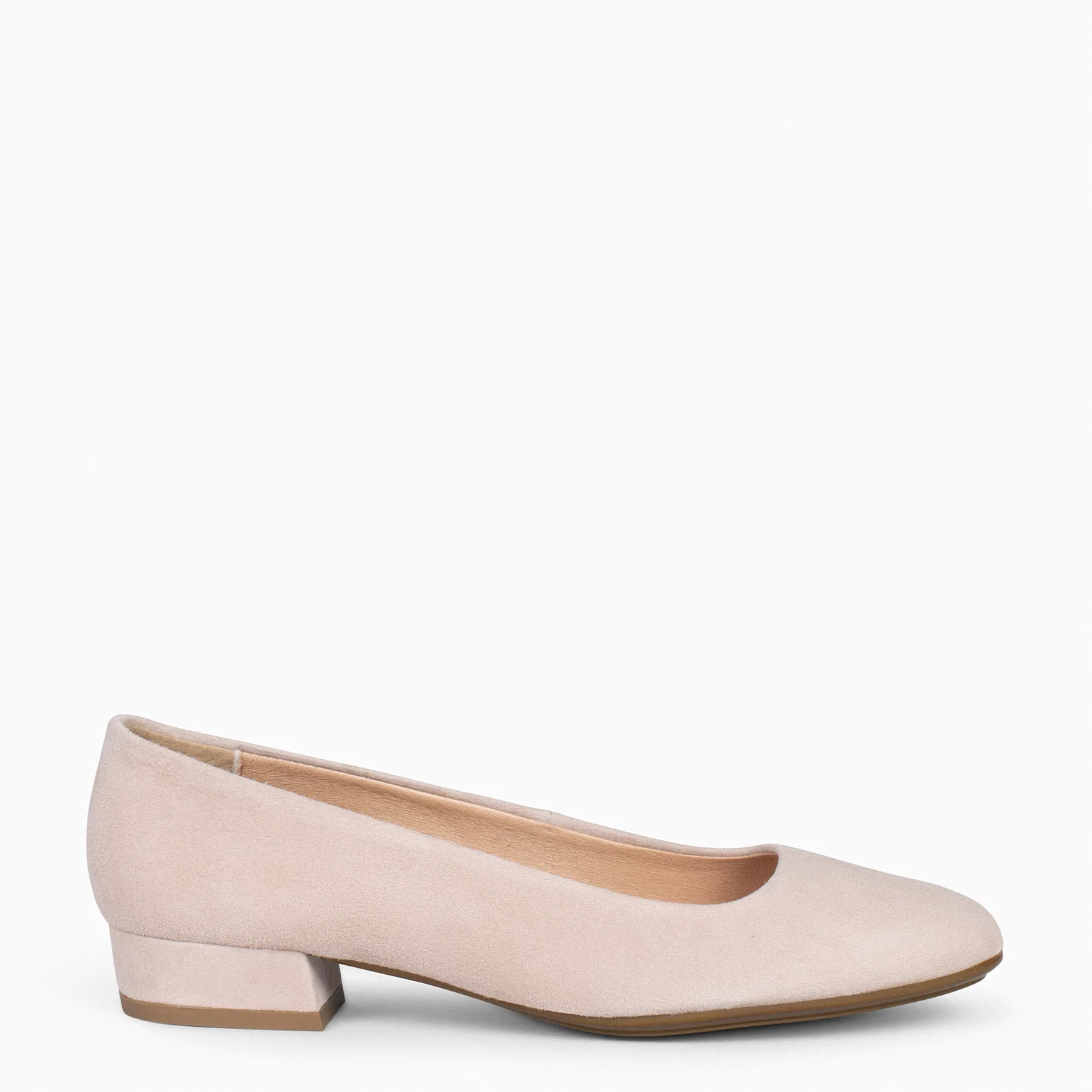 URBAN XS - Zapatos de tacón bajo de ante NUDE