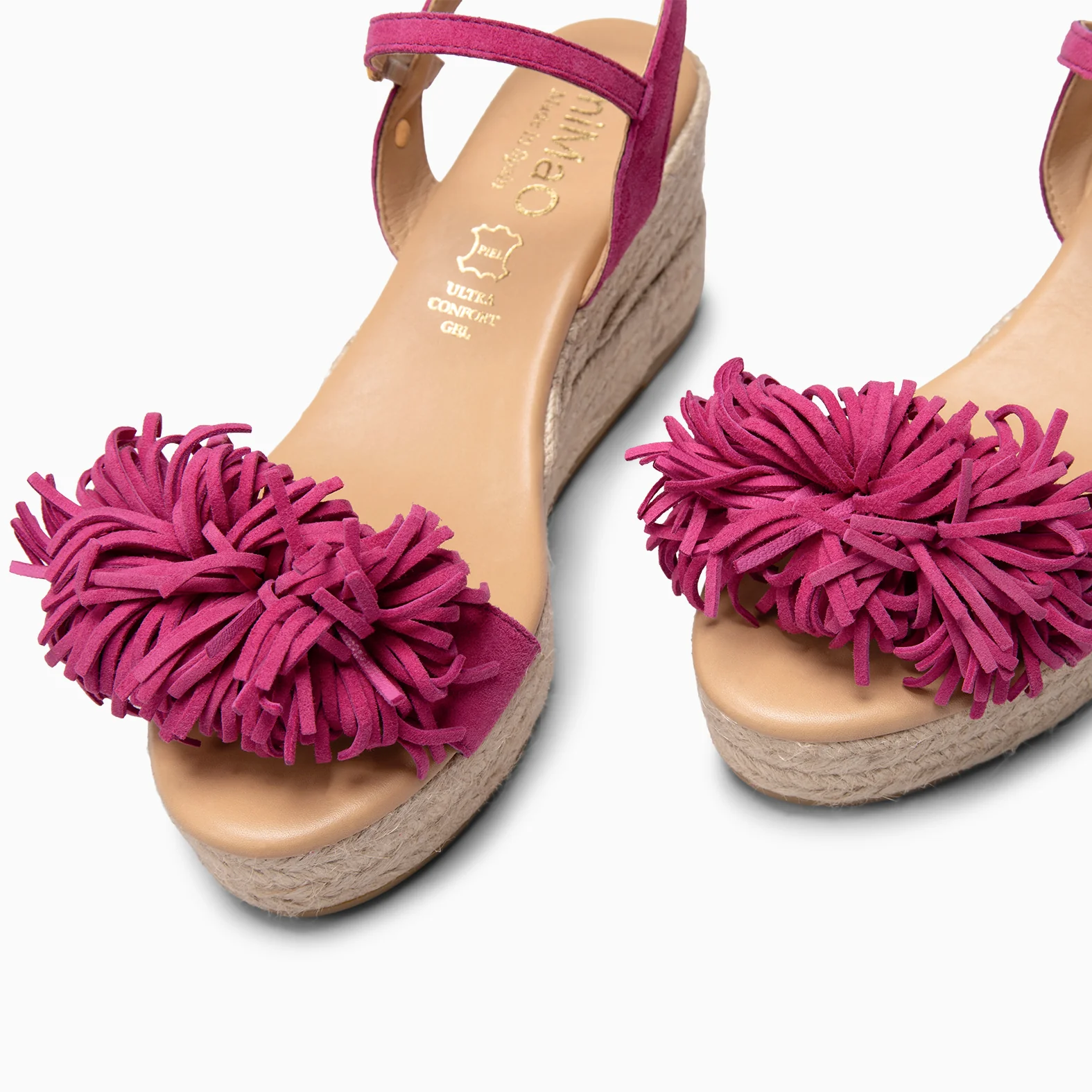 CELESTE - Cuñas de esparto de serraje FUCSIA - Image 5