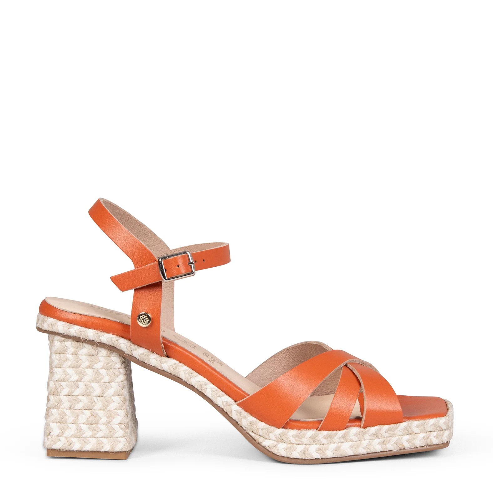 ANNA – Sandalias de tacón ancho NARANJA - Image 3