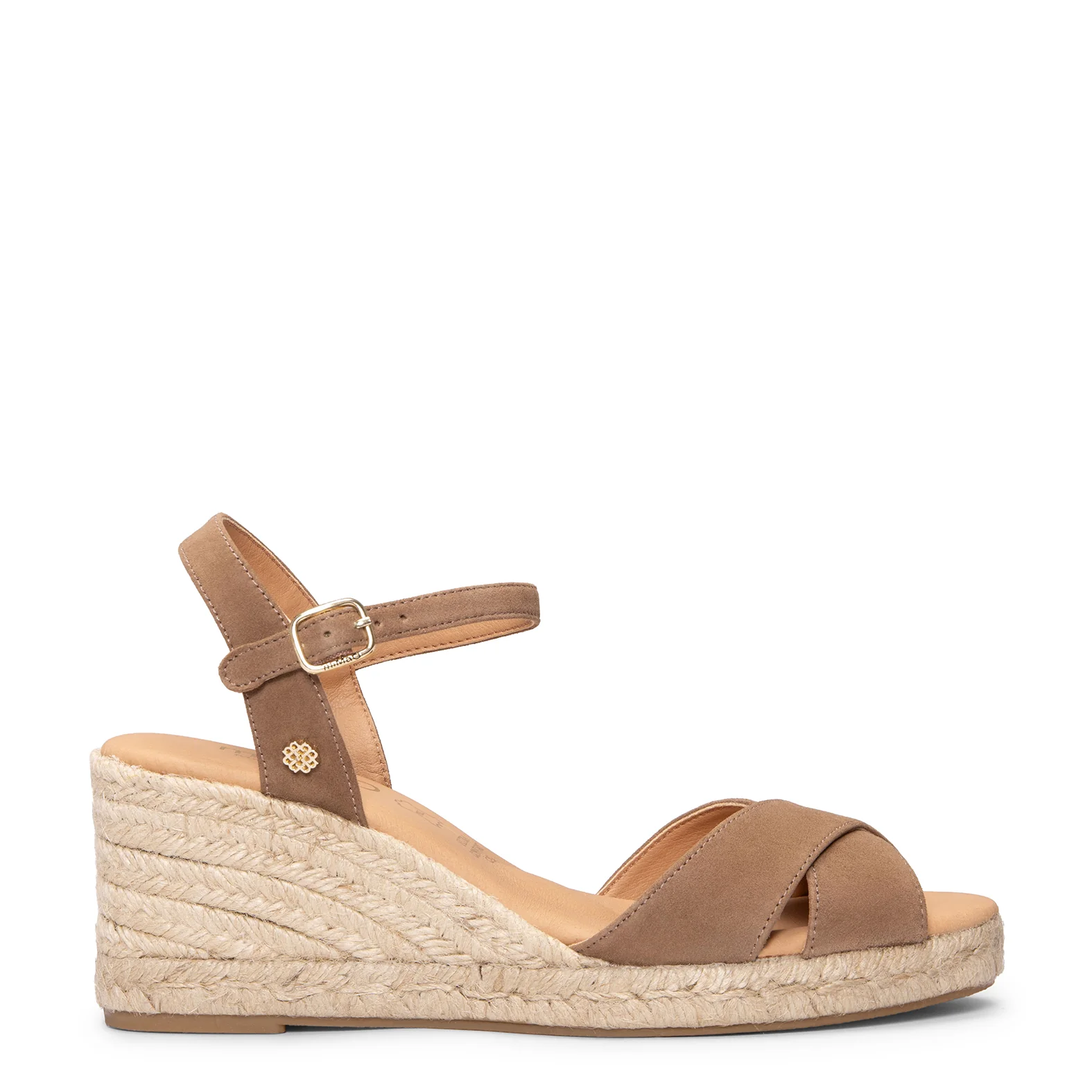 CALPE - Cuñas de Esparto artesanal con tiras y hebilla TAUPE - Image 3
