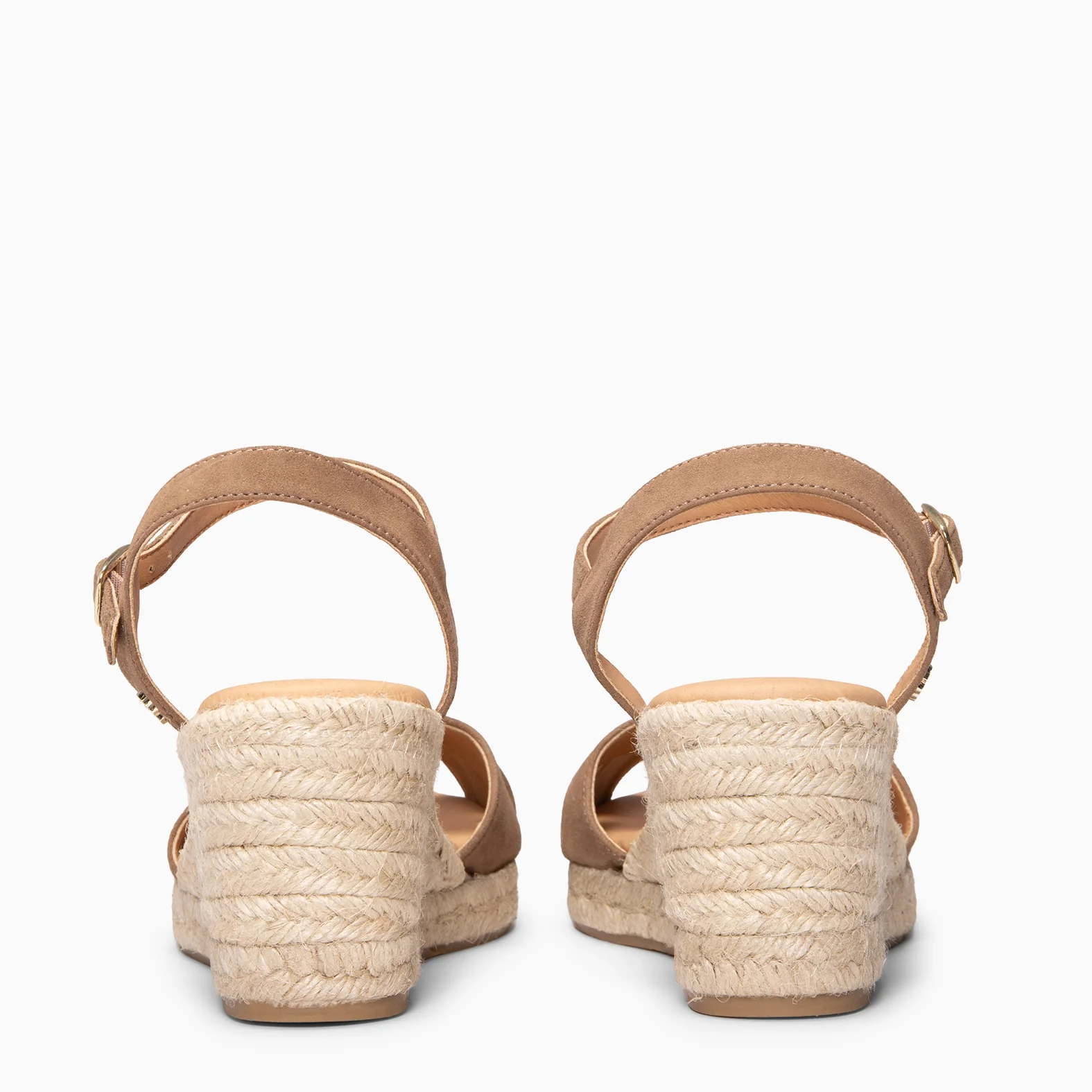 CALPE - Cuñas de Esparto artesanal con tiras y hebilla TAUPE - Image 9