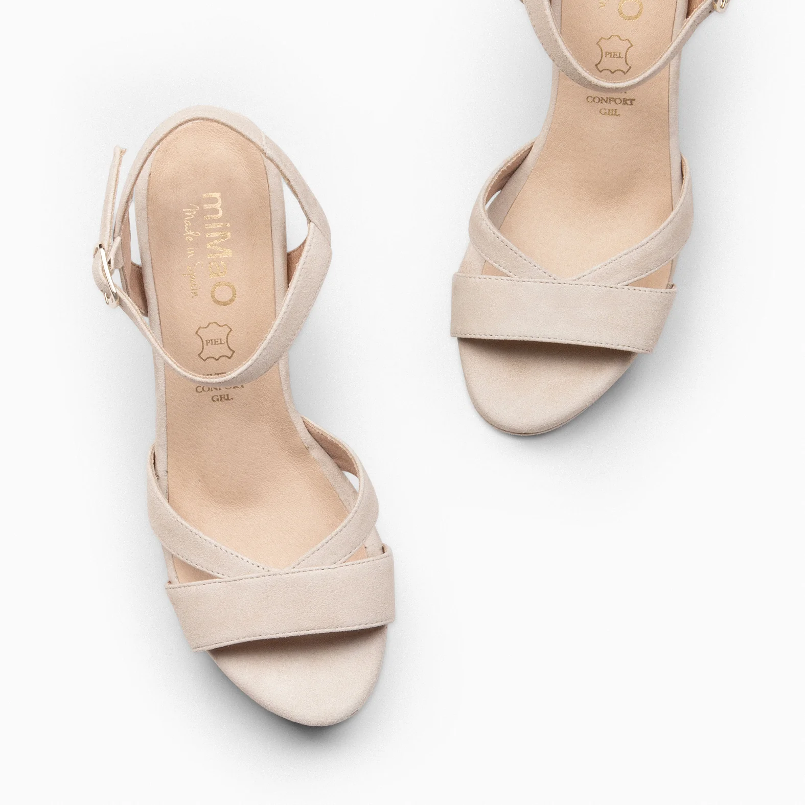 PARIS - Sandalias de fiesta con tacón alto y plataforma BEIGE - Image 4