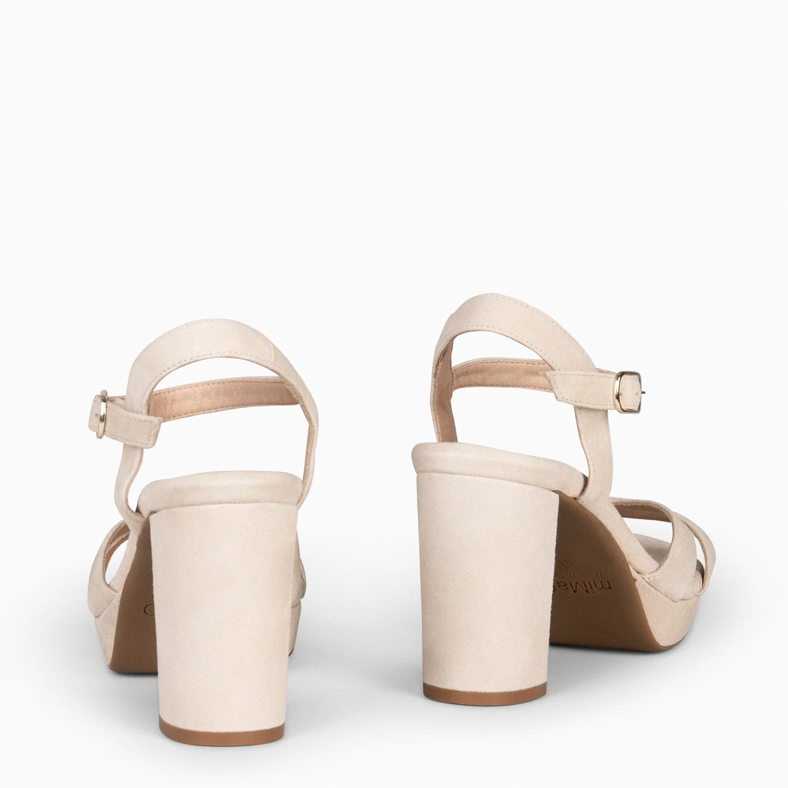 PARIS - Sandalias de fiesta con tacón alto y plataforma BEIGE - Image 5