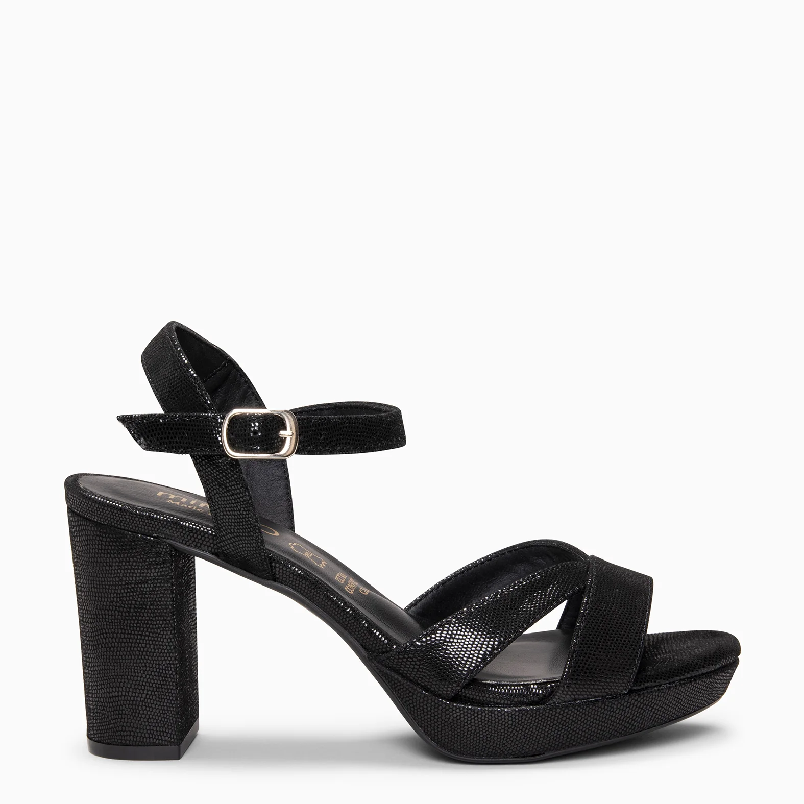 PARIS - Sandalias de fiesta con tacón alto y plataforma NEGRO FANTASY
