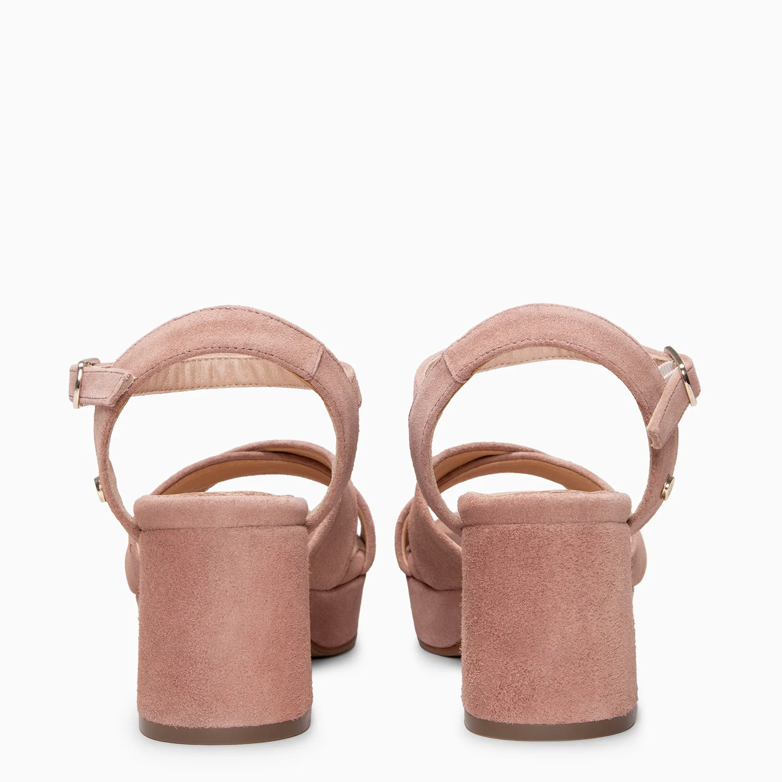 CERDEÑA - Sandalias de tacón ancho y plataforma ROSA PALO - Image 5