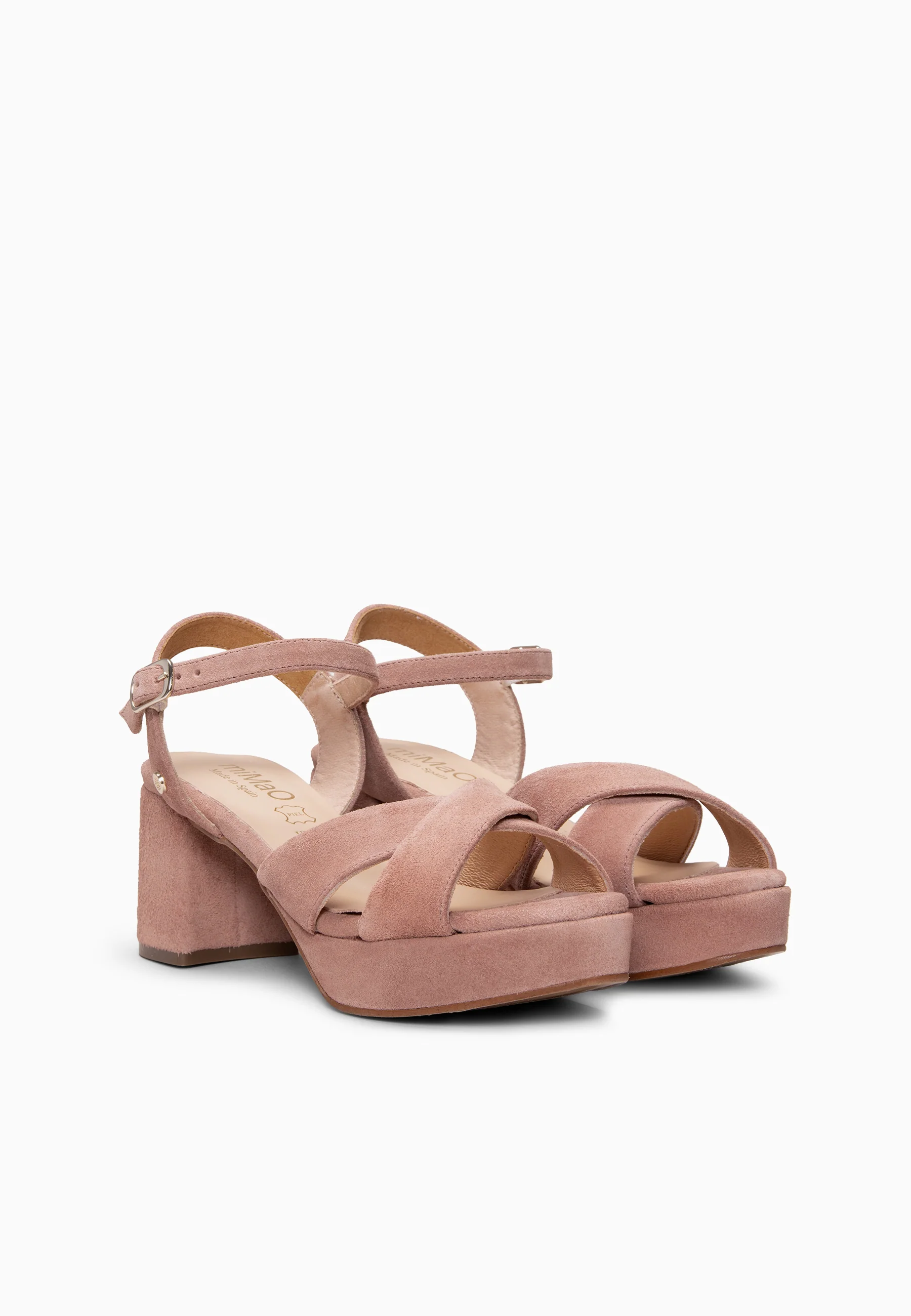 CERDEÑA - Sandalias de tacón ancho y plataforma ROSA PALO - Image 7