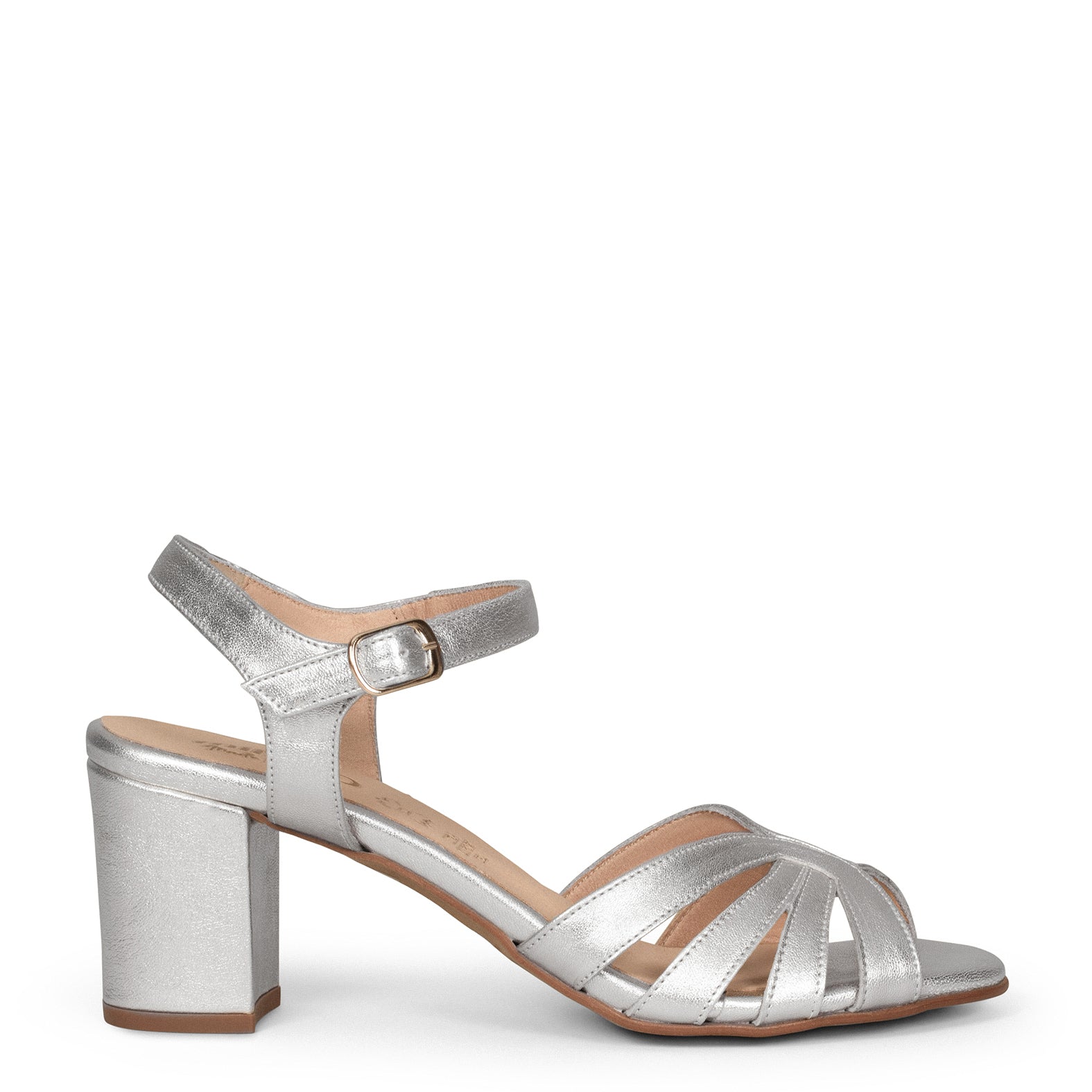 MUSA – Sandalias de Tacón ancho PLATA - Image 3